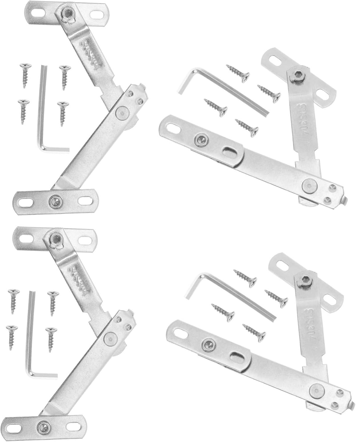 Toddmomy 4 Sets Stainless Steel Window Limiter for Casement and Sliding Windows Safety Opening Restrictor Lock Security Stopper for Home Ventilation Control Silver