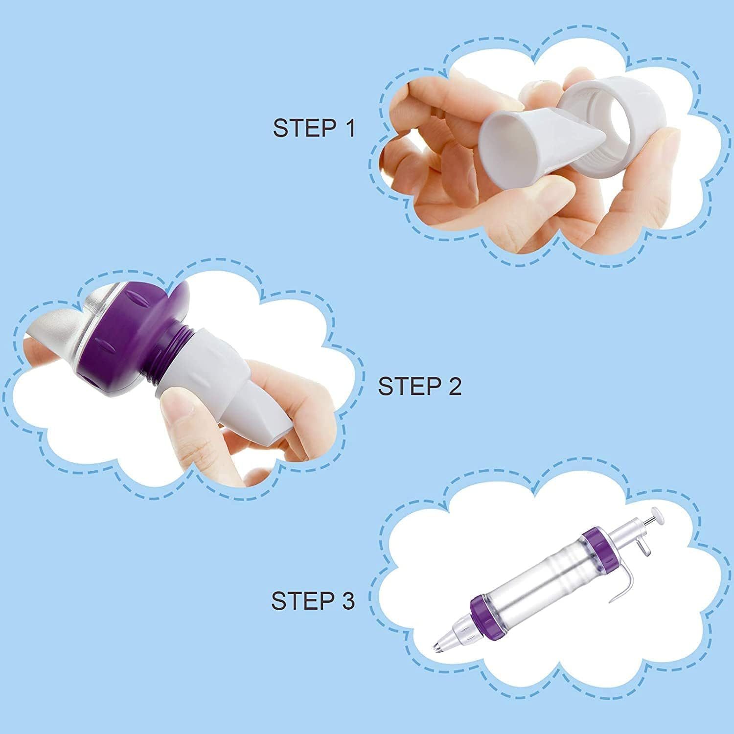 11Pcs Dessert Decorating Syringe Set, Dessert Decorator plus Icing Dispenser Cupcake Filling Injector Set, Cupcake Frosting Filling Injector Dessert Cream Piping Syringe Kits with Nozzles and Scrapers image number 6