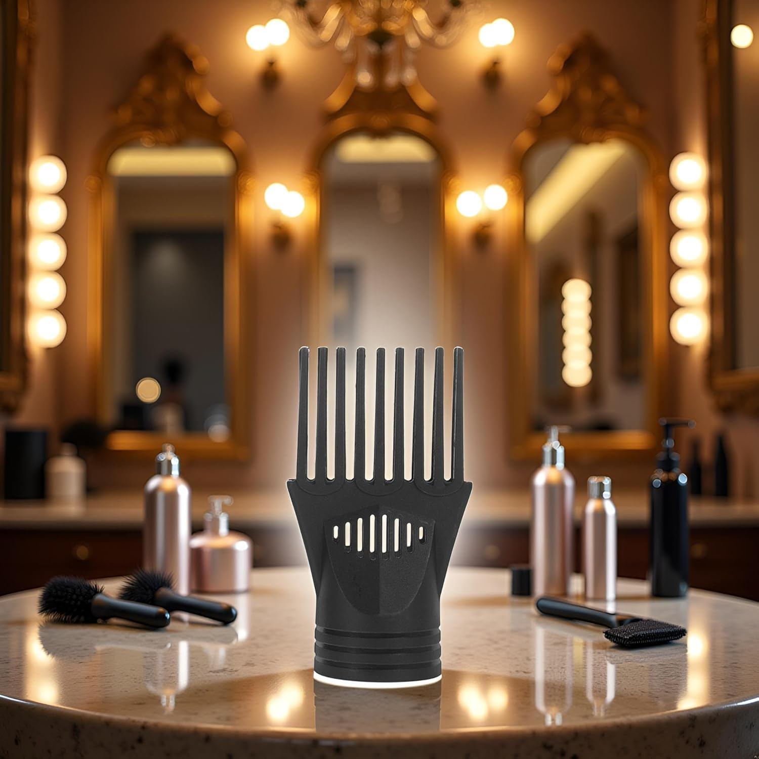 Black Hair Dryer Comb Nozzle Plastic Hairdressing Salon Hair Dryer Blow Comb Attachment Hair Styling Nozzle Tool Nice and Fashion Salon Tool Styling Tools image number 6
