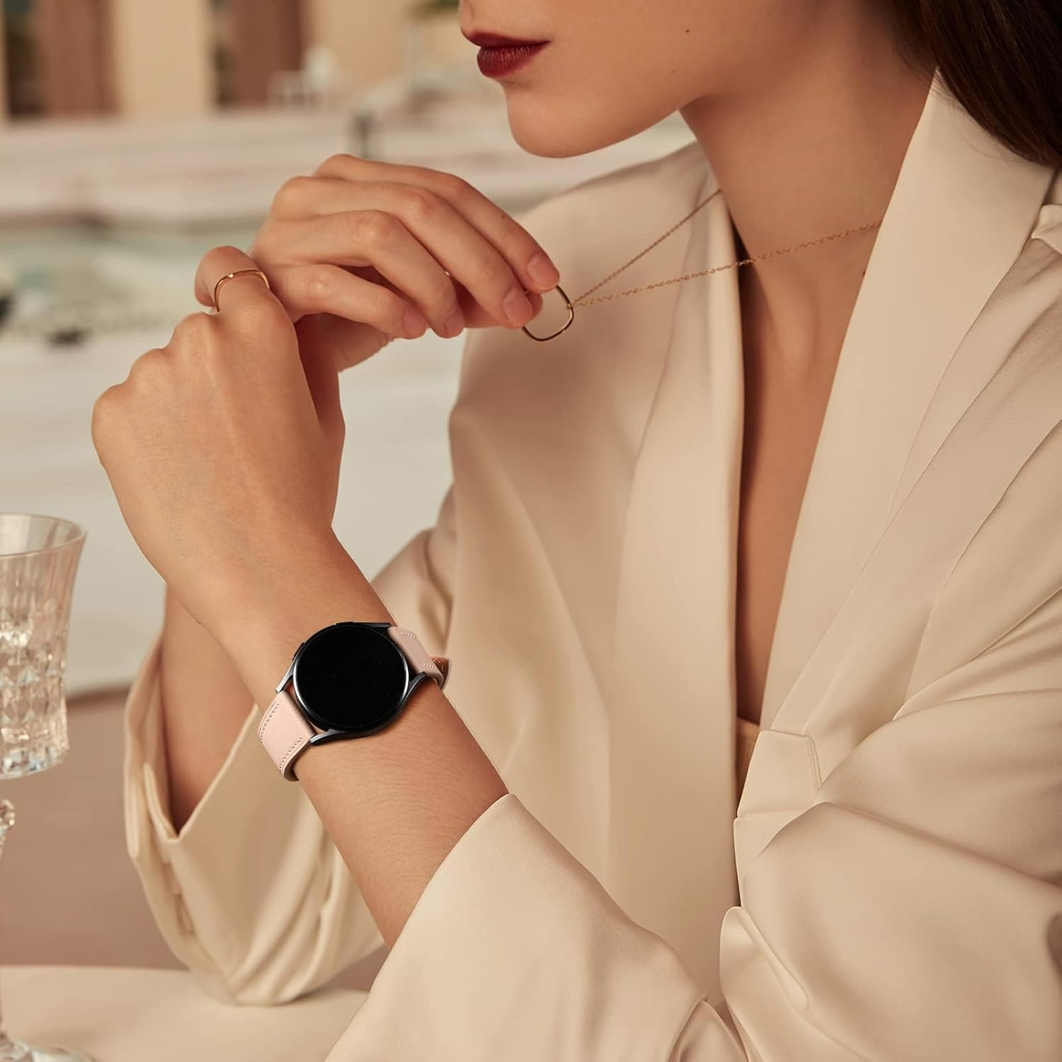 Getino Leather Bands Compatible with Samsung Galaxy Watch 7 FE 6 5 4 Band 40Mm 44Mm/Watch 5 Pro Band 45Mm/Galaxy 6 Classic 43Mm 47Mm, Top Grain Genuine Leather 20Mm Watch Strap Women Men