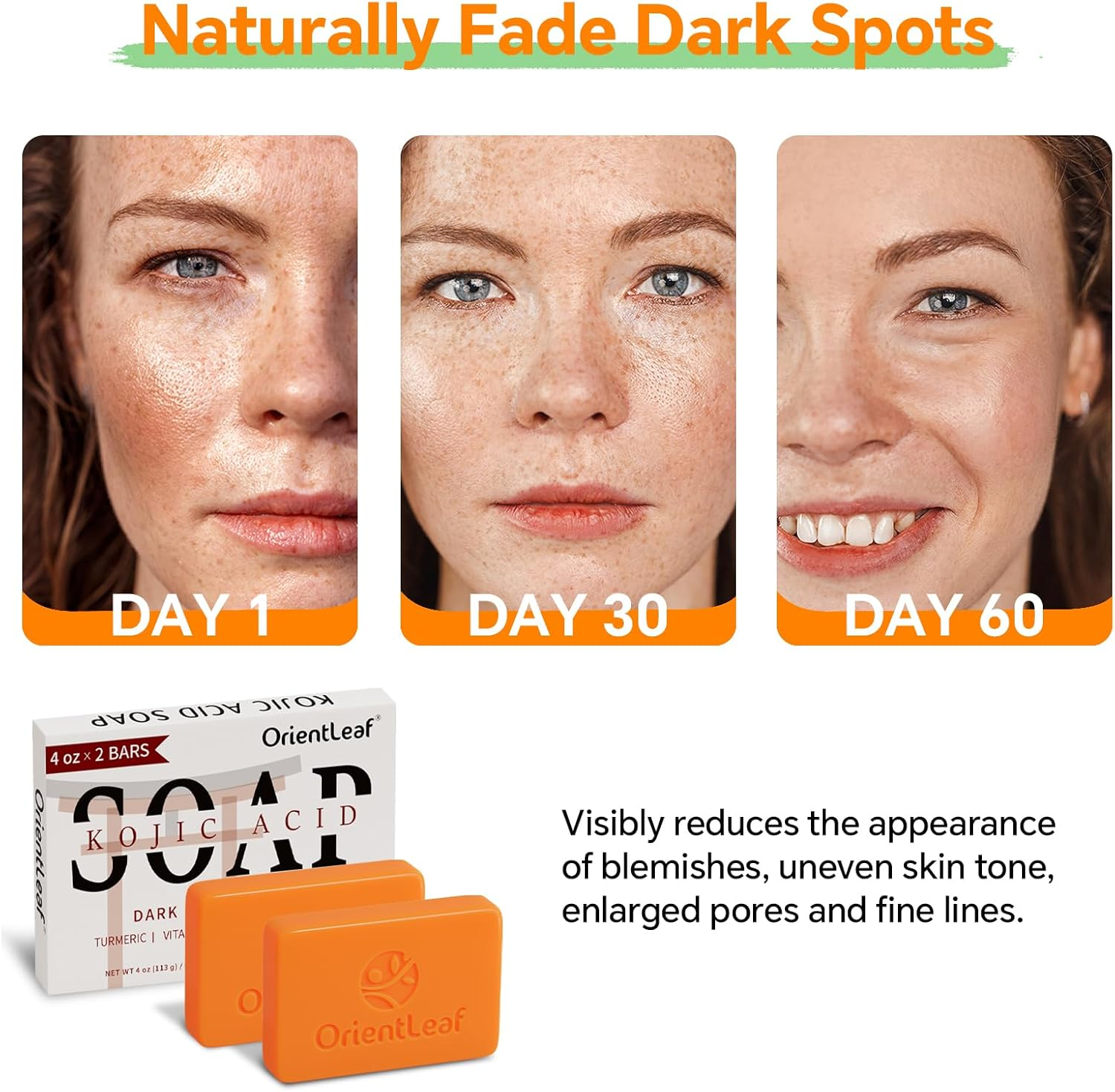 ORIENTLEAF Kojic Acid and Turmeric Soap, 4Oz X 2 BARS image number 3