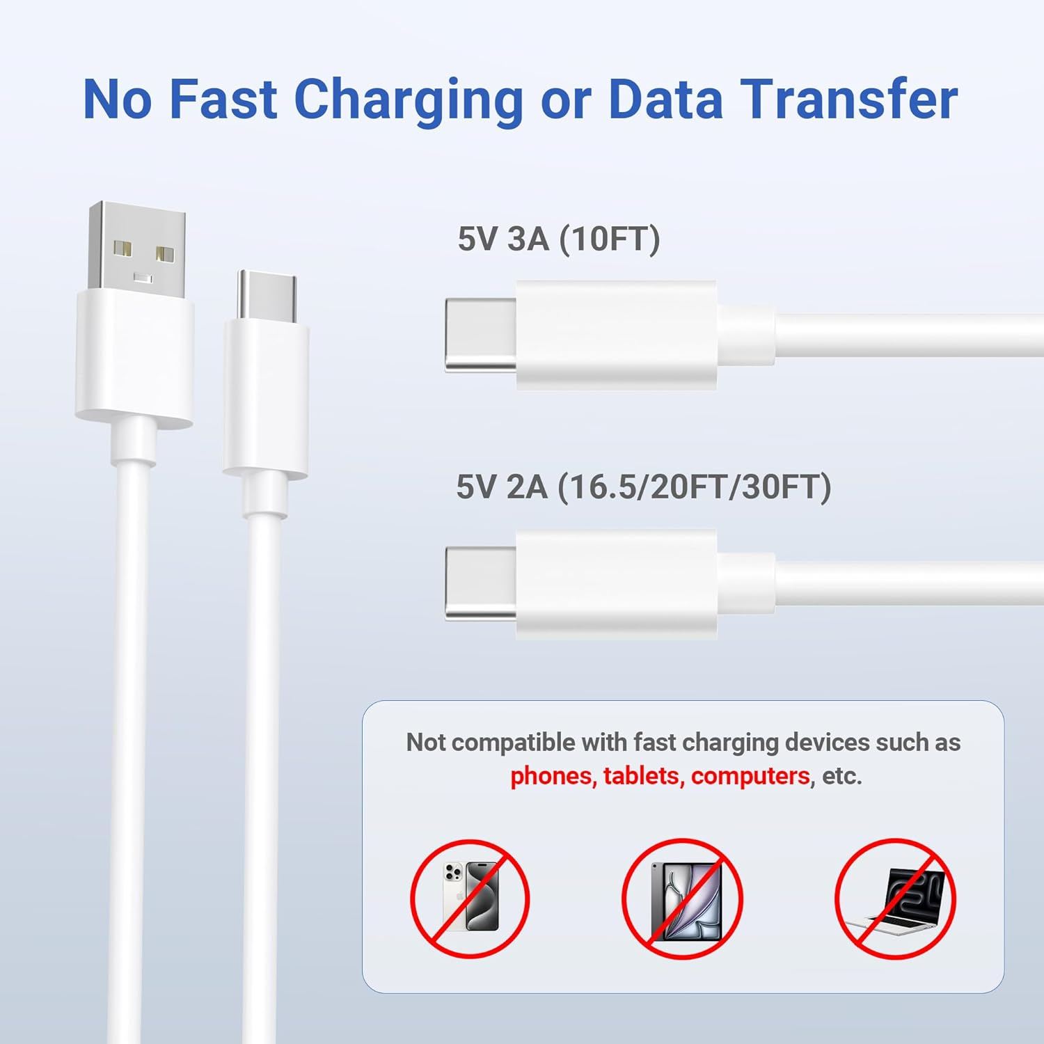 Basesailor Blink Mini 2 Power Cord 6M/2Pack,Extra Long USB a to USB C Charging Cable USBC Extension Cable for Eufy Solocam C210/S340,Petcube Cam 360,Security Camera Outdoor Indoor,15Ft,20Ft,25Ft,5M image number 3
