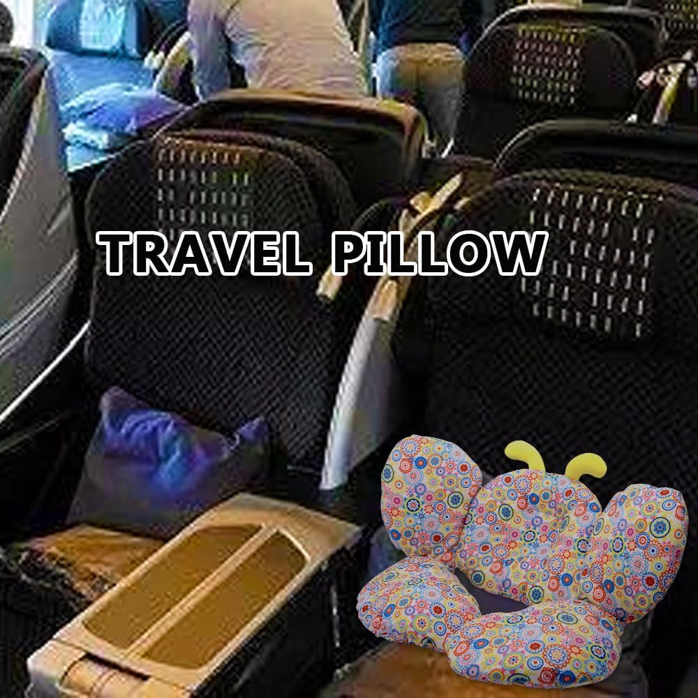 Jitejoe Baby Travel Pillow, Infant Head and Neck Support Pillow for Car Seat, for 0-4 Years Old Baby, Pushchair, Kid'S Neck Pillow, Soft and Skin Friendly, Baby Neck Pillow (Butterfly) image number 3