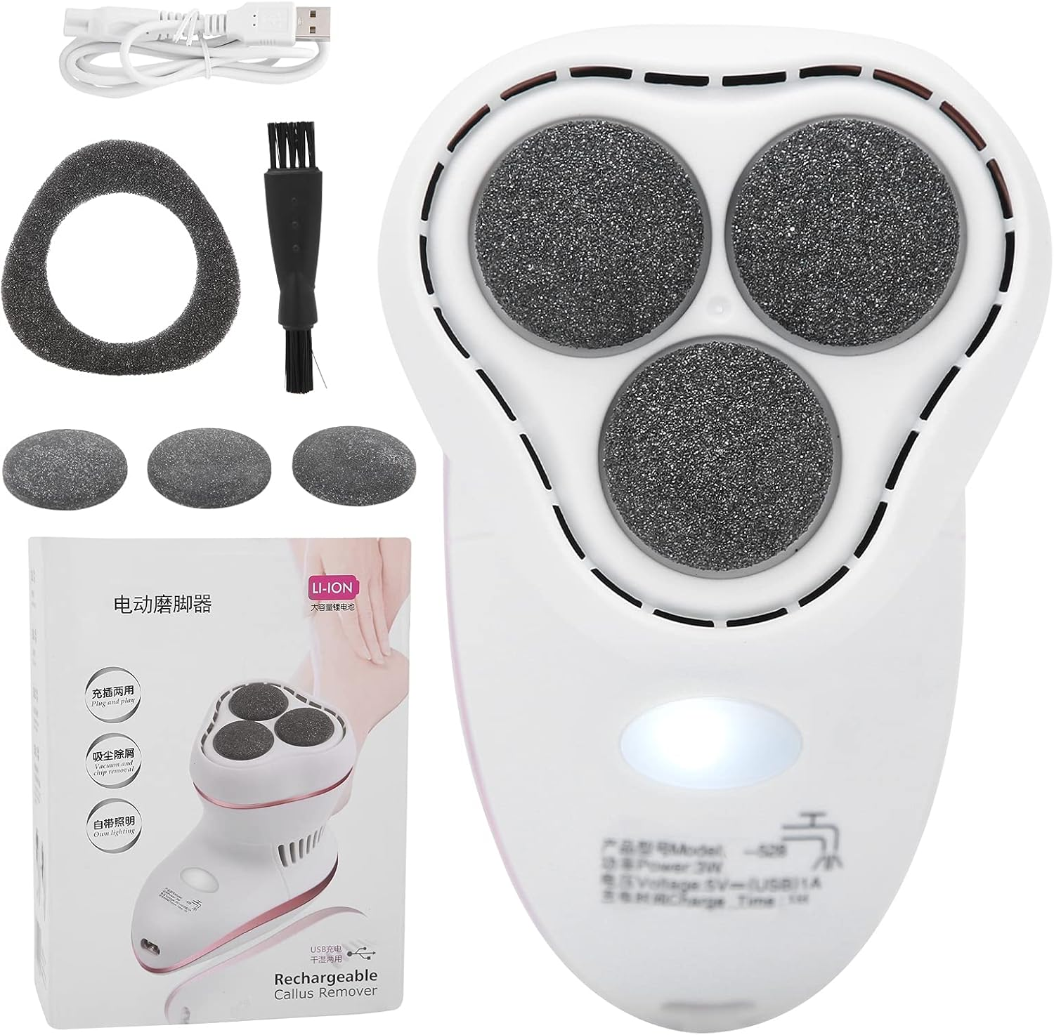 Electric Callus Remover, Vacuum Callus Remover for Dead Skin, Electric Foot Grinder, Exfoliating Foot, Callus Remover for Dead Skin, Pedicure Tools, Foot Care for Fer image number 6