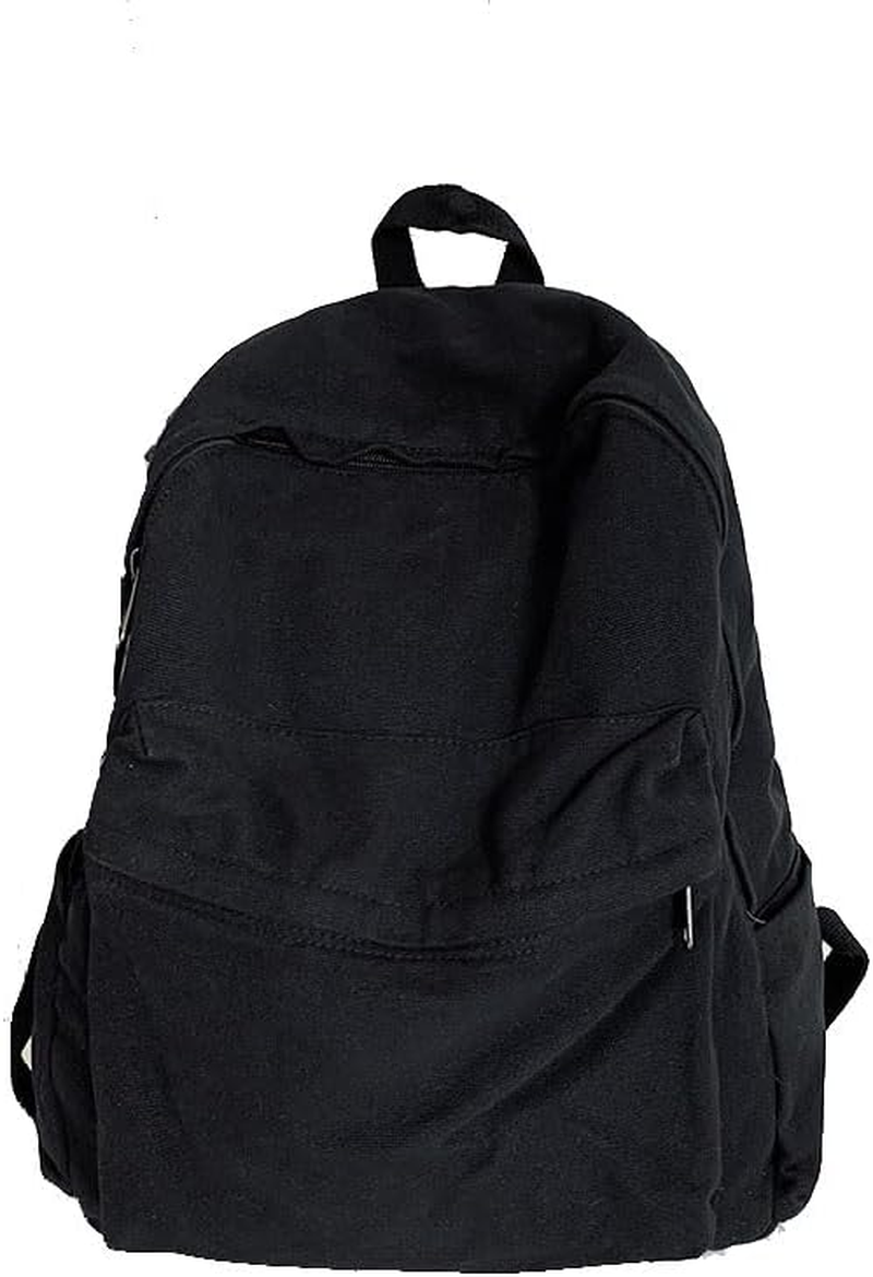 KAOBIO Vintage Y2K Aesthetic Canvas Backpack for Women Men Casual Grunge Laptop Backpack Hippie 2025 Trendy Daypack Rucksack, Army Green, Classic