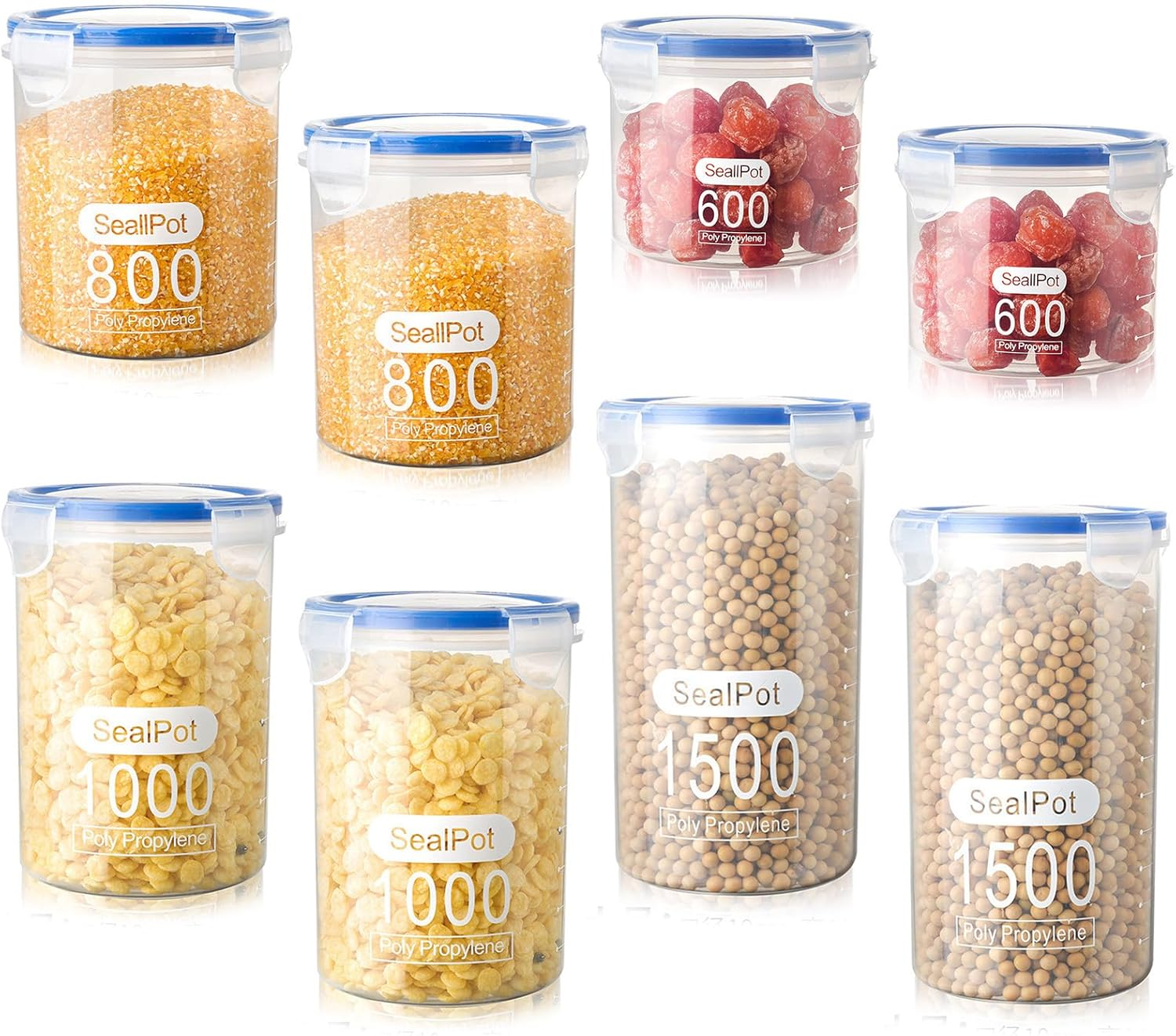 8 Pack Airtight Food Storage Containers with Lids - Keep Your Kitchen Organized and Your Food Fresh! image number 5