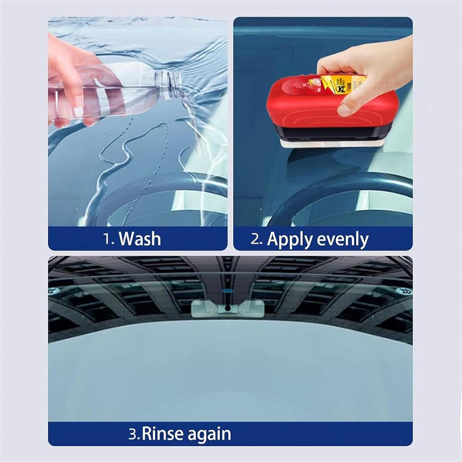 Sky Online Glass Cleaning Board, Seedhubtok Glass Cleaning Board, Dogsjeika Glass Cleaning Board, Louisx Glass Cleaning Board, Upgraded Clean Glass Coating for Windshield (3Pcs) image number 5