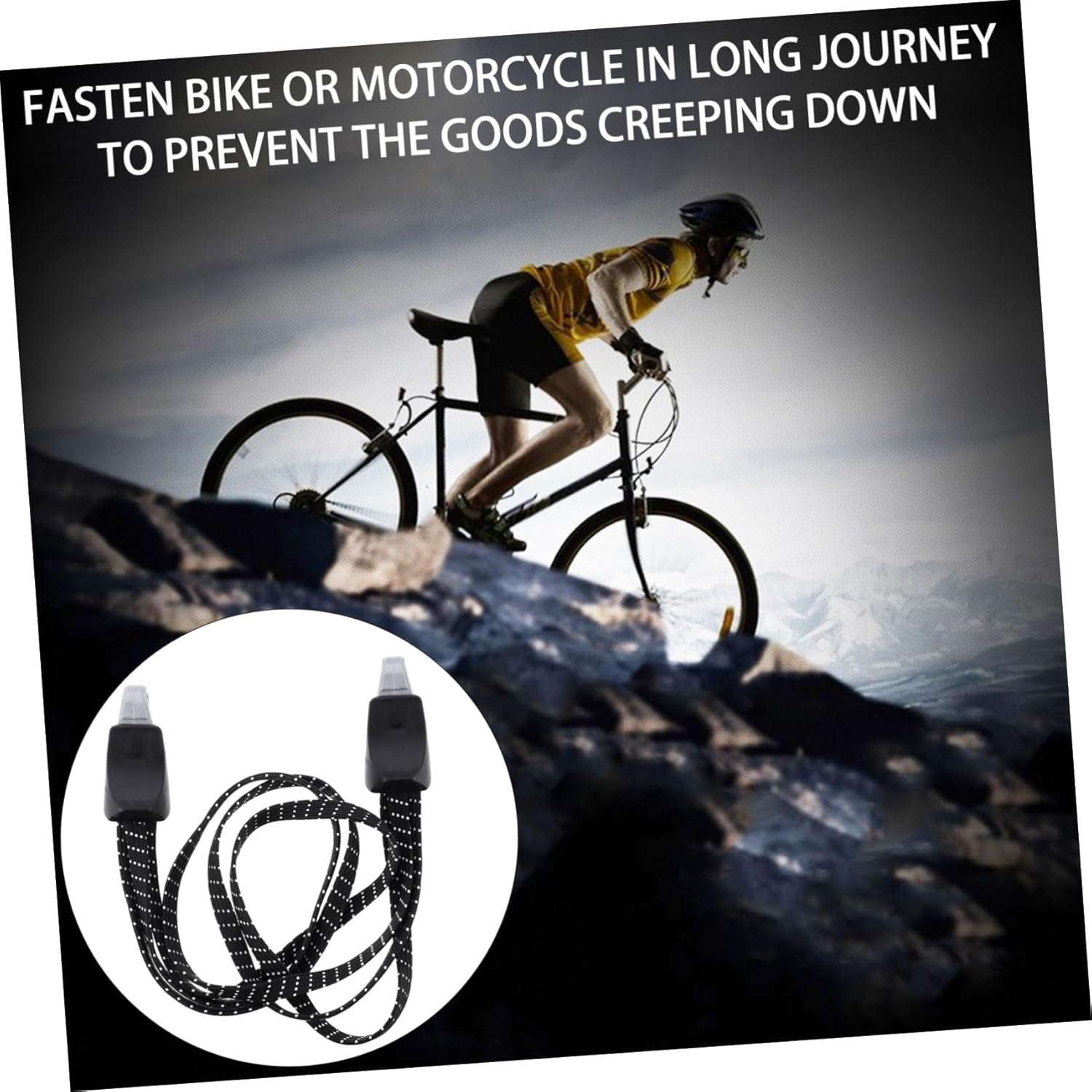 BESTYASH 5Pcs Lashing Straps Pack Reinforced Elastic Ropes for Bike Luggage Fixed Hook image number 6