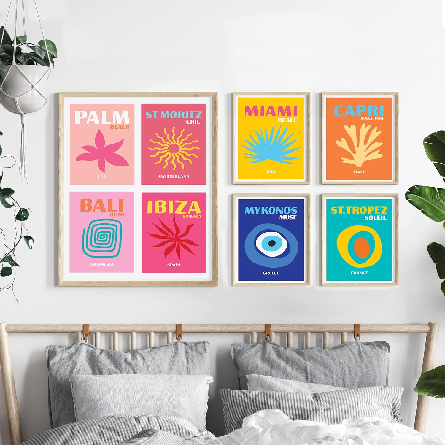 WOONKIT 12 Set Preppy Room Decor, Posters for Aesthetic, Trendy College Dorm Wall Cute Bedroom Office Living Home Art Prints, Travel Pictures, Collage Kit Coconut Teen Girl Kawaii Stuff (A - TRAVEL) image number 3