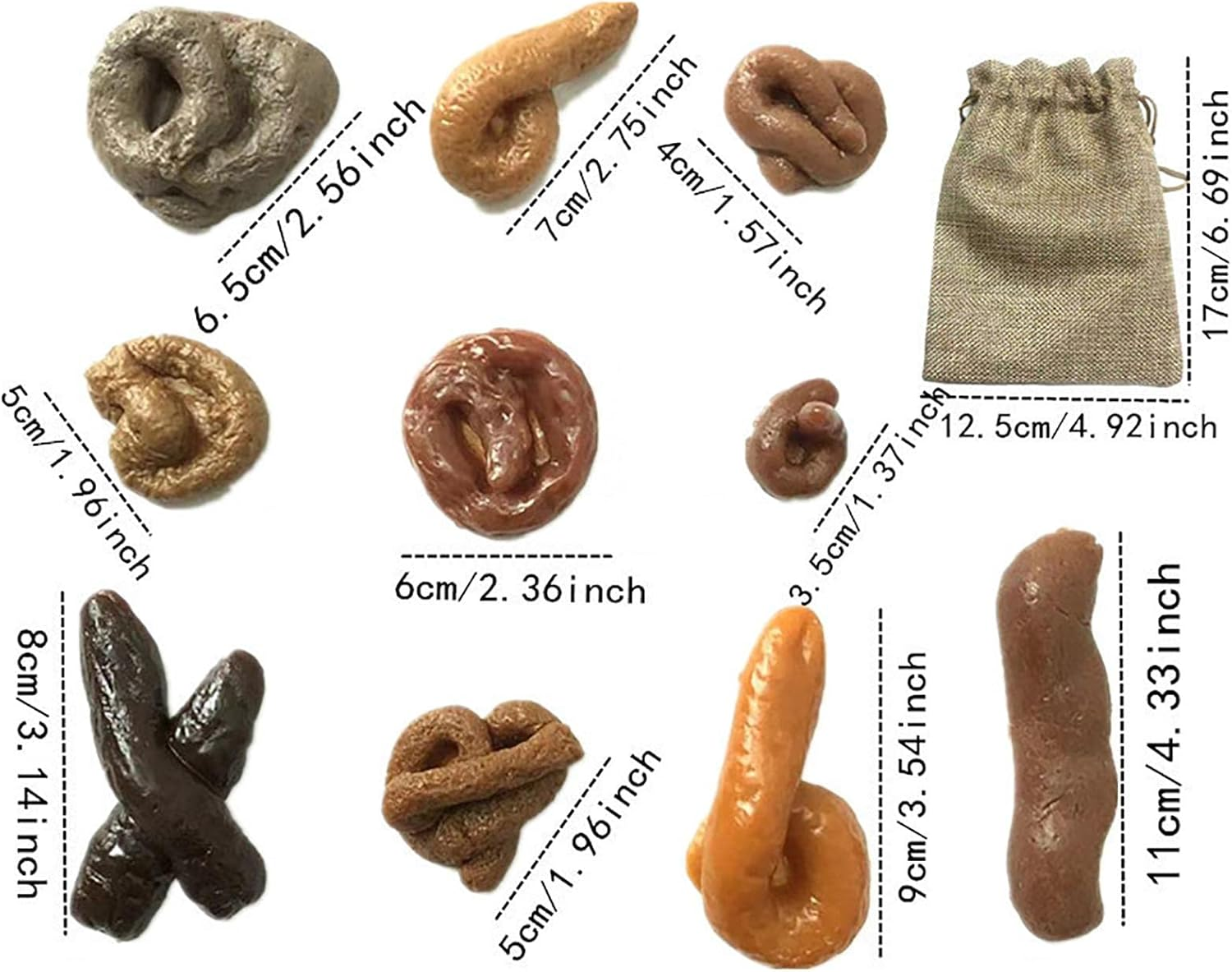 Fake Poop - Realistic Prank Poop Toys with Drawstring Bags | Novelty Joke Toy for Gags and Tricks | Prank Gifts for Halloween, April Fools' Day, and Party Supplies image number 4