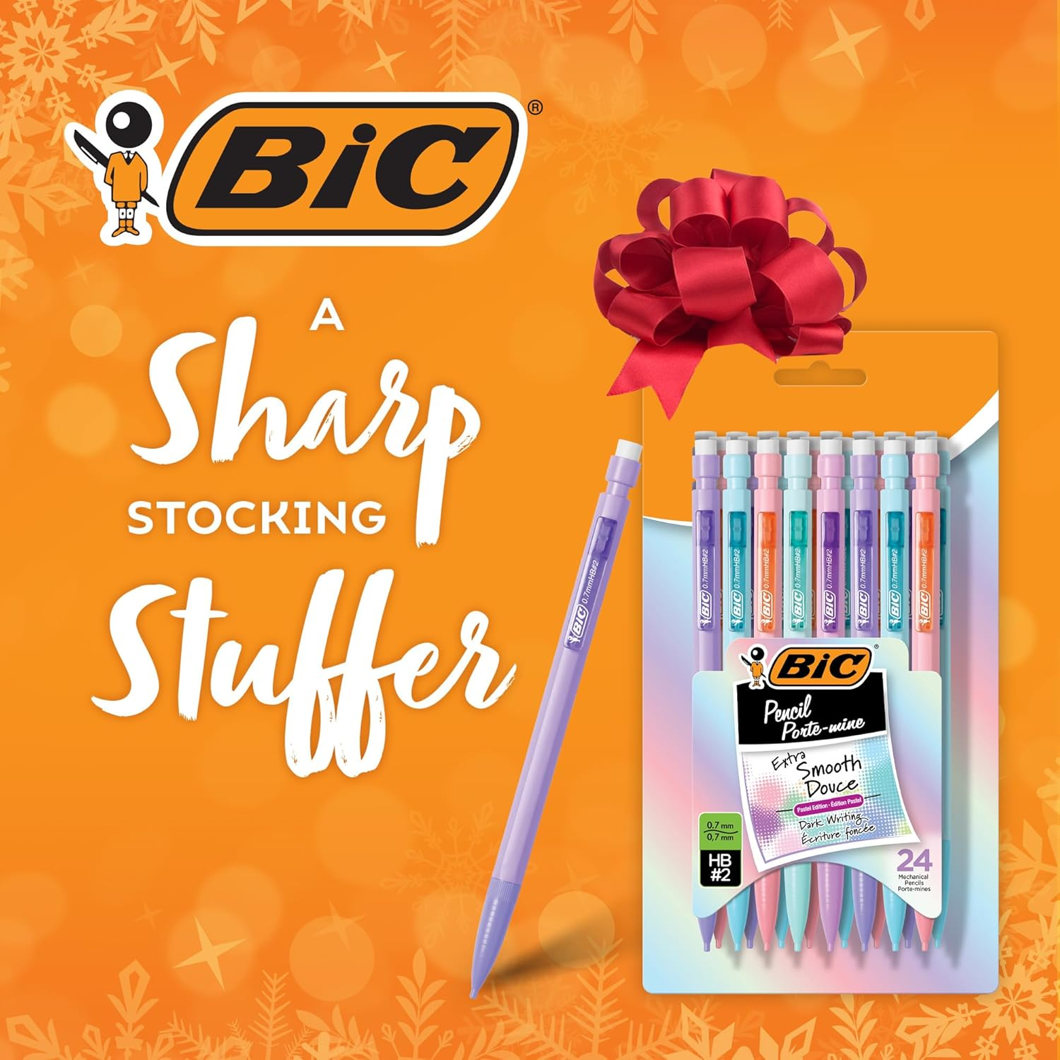 BIC Xtra Smooth Mechanical Pencils (MPNP24-BLK), Medium Point (0.7Mm), Fun Pastel Color Pencils, Back to School, 24 Count image number 2