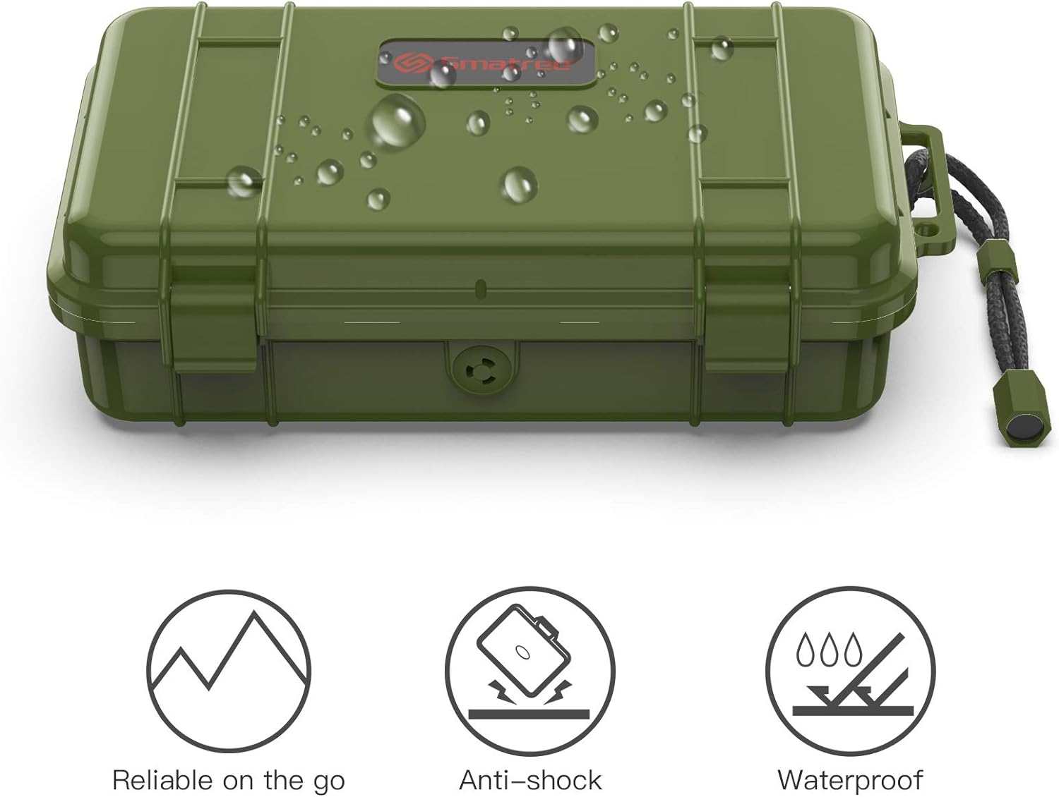 Smatree Waterproof Hard Case Compatible for Gopro Hero 12/11/10/9/8/7/6/5/Hero 2018 /DJI Osmo Action, Portable, Shock, Durable (Camera and Accessories NOT Included) (Green) - Green image number 6