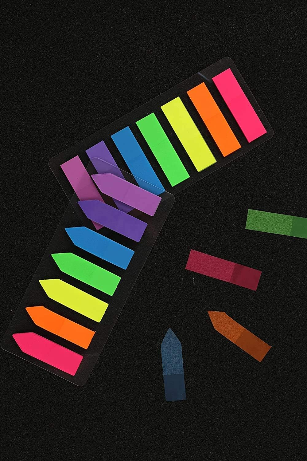 JASLY 4 Sets Neon Page Markers Colored Index Tabs, Fluorescent Sticky Note for Page Marker, 560Pcs (560) image number 2