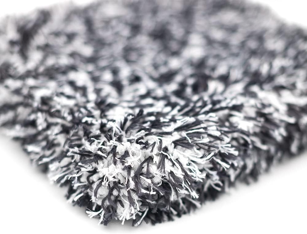 The Rag Company - the Cyclone Ultra Wash Mitt 8In X 9In and Cyclone Ultra Wash Pad 10In X 10In - 70/30 Blend Korean Microfiber, Foam Padding, Scratch-Free, Lint-Free, Black (2-Pack) image number 3