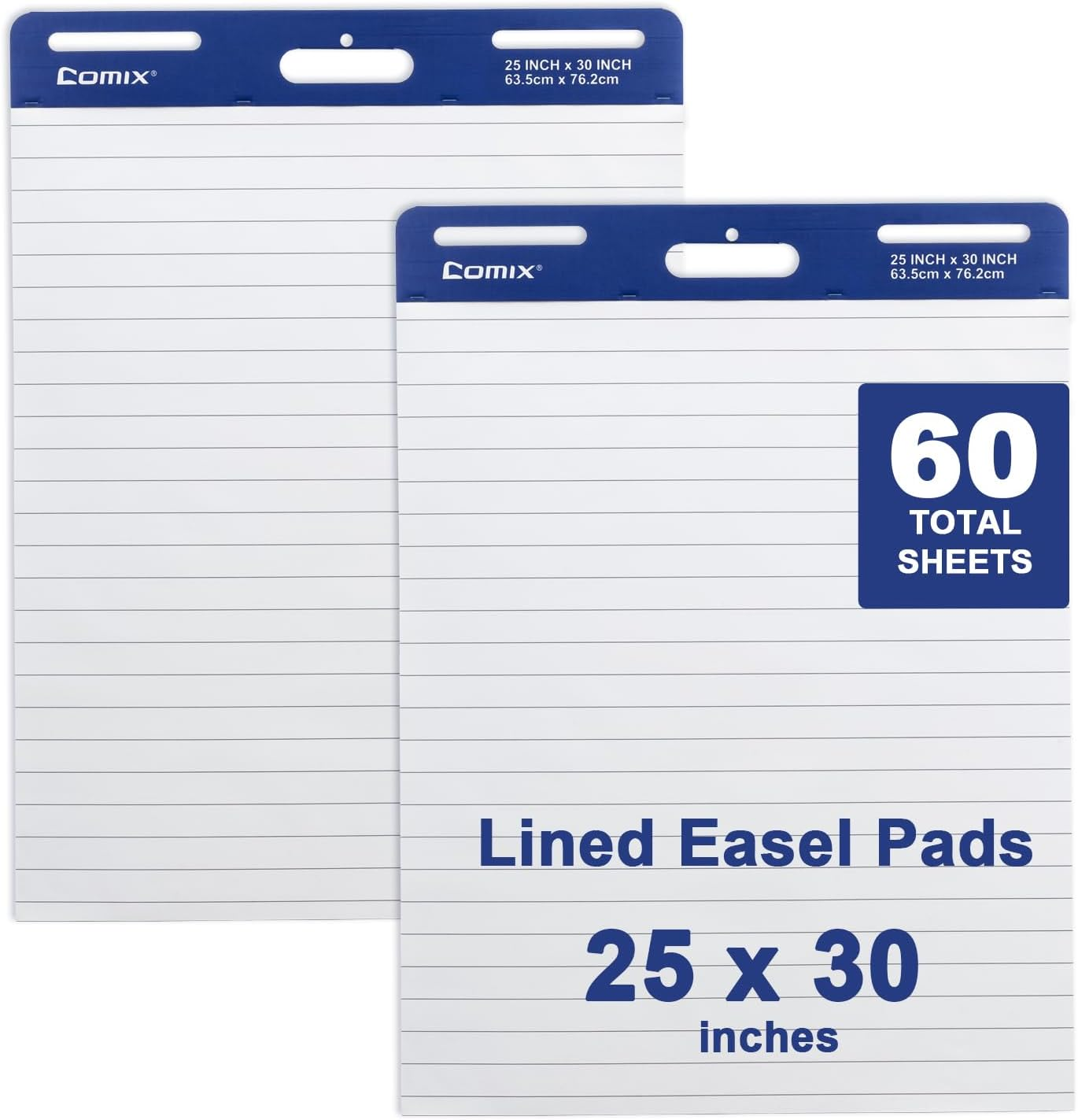 Comix Lined Sticky Easel Pad, 25 X 30 Inches Flip Chart Paper for Teachers, Large Self Stick Easel Paper, 30 Sheets/Pad, 2 Pads/Pack Office image number 4