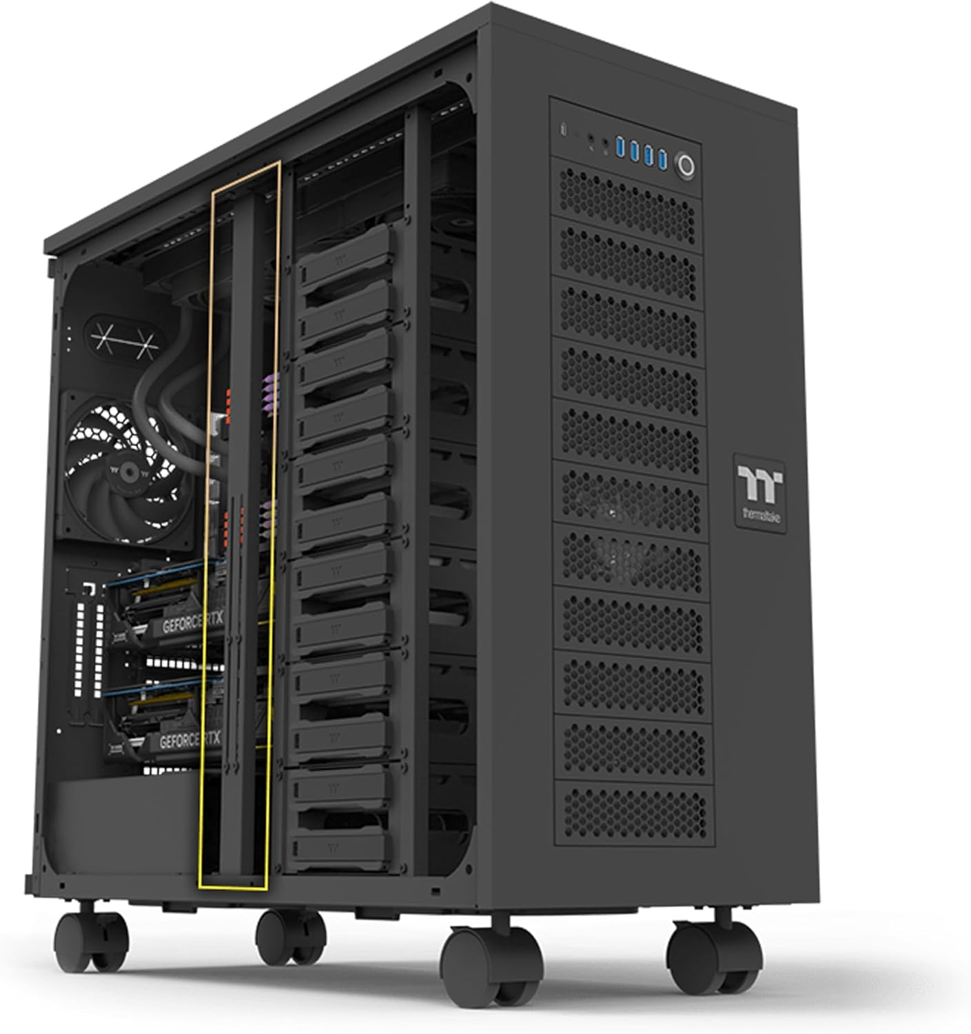 Thermaltake AX700 Tempered Glass XL-ATX Super Tower Case Black Edition, CA-11B-00F1WN-00 image number 1
