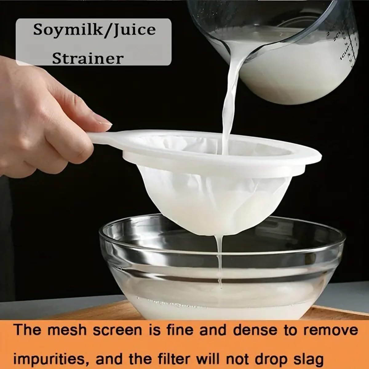 Set of 5 Fine Mesh Strainer, Stainless Steel Colander Kitchen Sieve Sifters for Kitchen Food, with Handles, Small Medium Large Size (5Pcs) - Silver image number 5