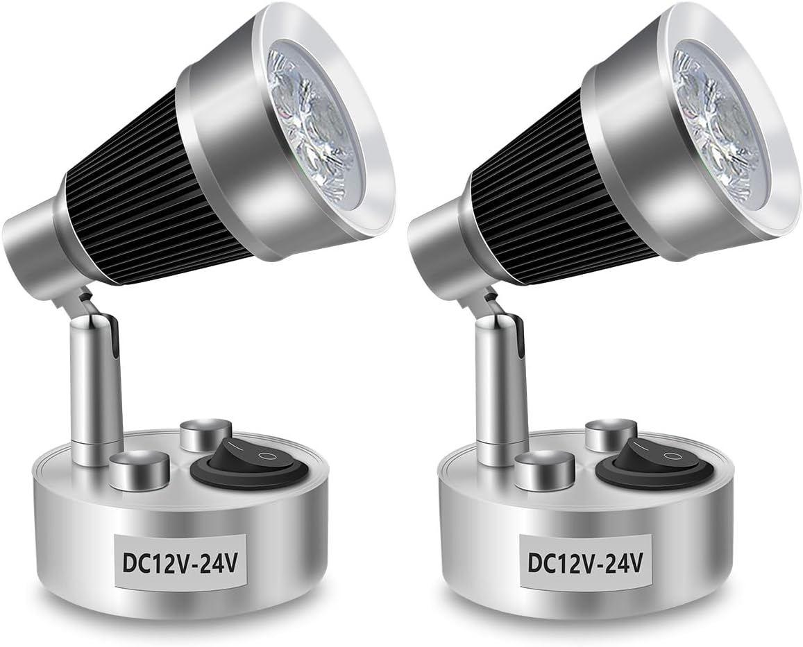 Bonlux 12 V LED Spot Reading Light Reading Lamp with Switch USB LED Lamp Interior LED Light 12 V Motorhome 3 W Warm White 3000 K for Caravan, Boat, Motorhome, Camper, Caravan, Pack of 2 image number 2