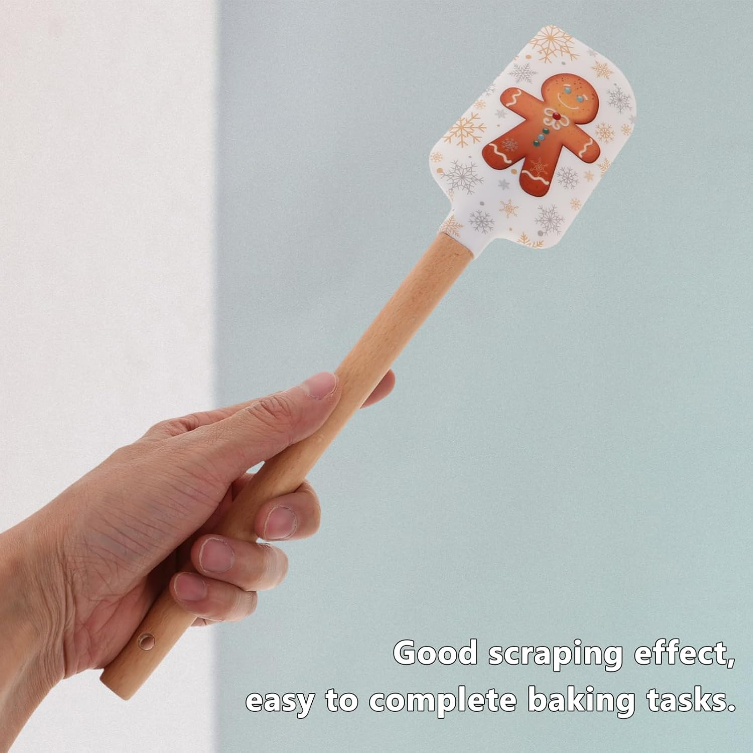 Veemoon 4Pcs Christmas Silicone Spatula Baking Utensils for Cake Decorating and Jar Scraping image number 6