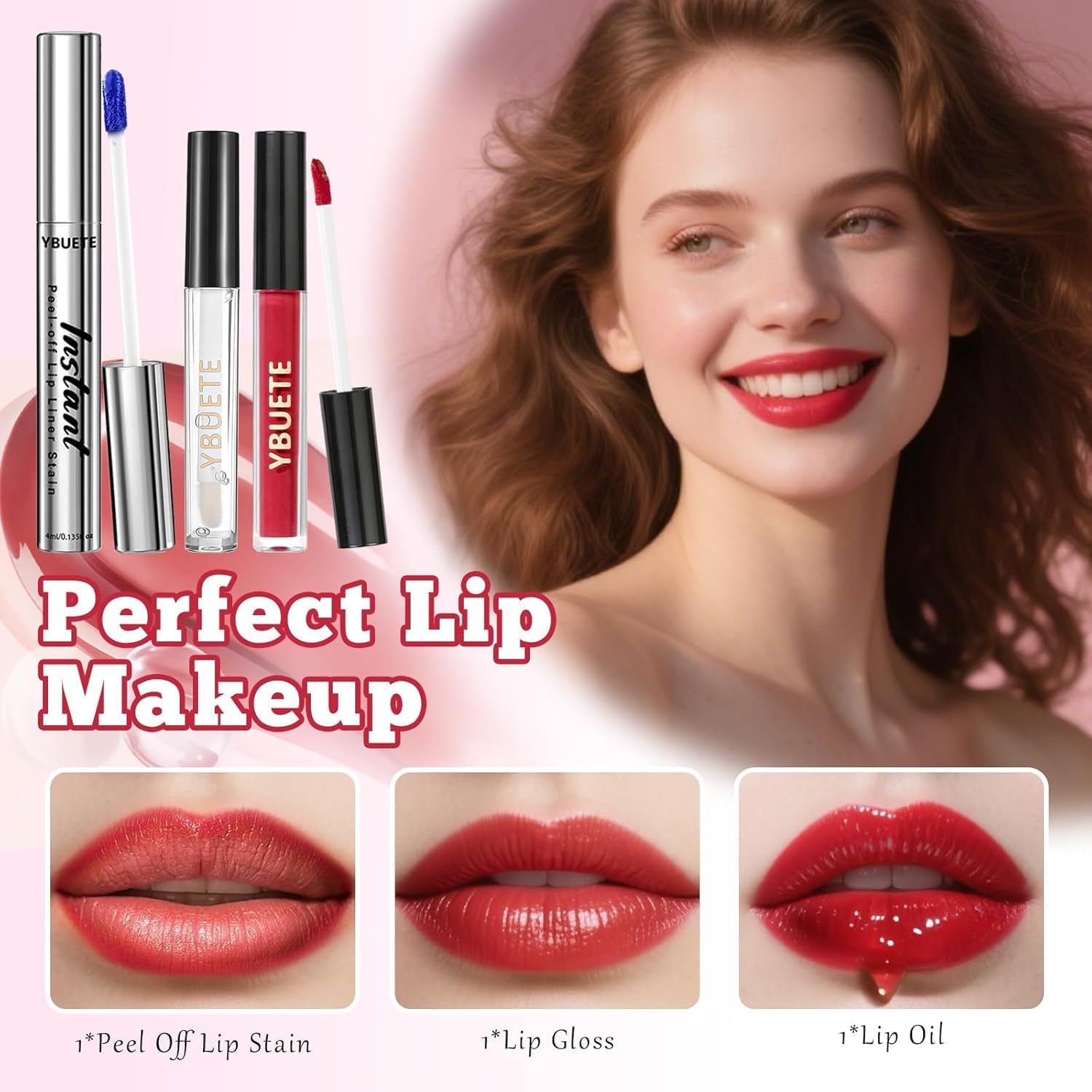 YBUETE Makeup Full Kit for Beginners Girls Women, Travel Makeup Set Present for Her,Cosmetic Set Include Eyeshadow Blush Lip Gloss Peel off Lip Stain Eyeliner Mascara Eyebrow Pencil Cosmetic Bag