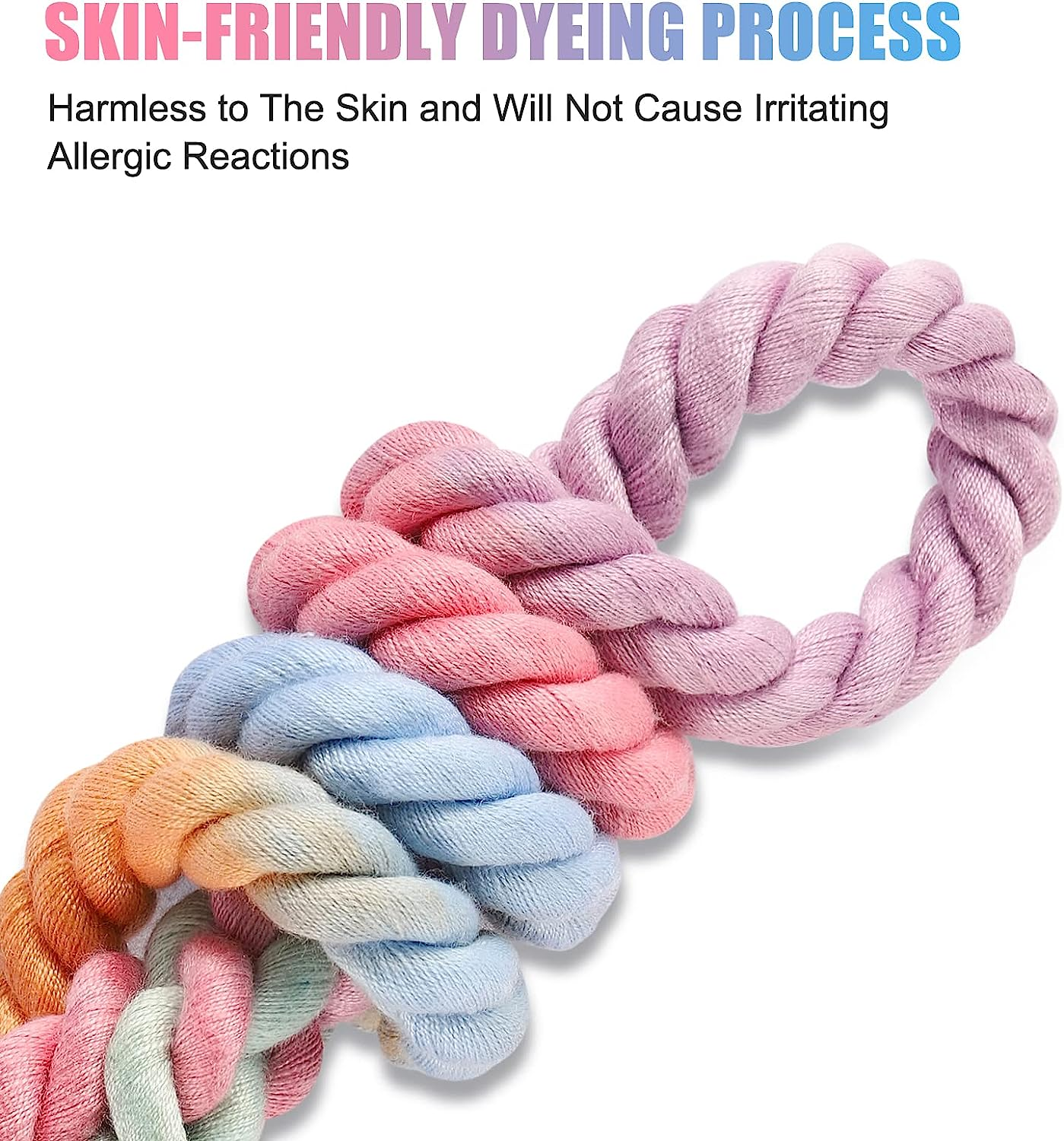 NUGUTIC 5 FT Dog Leash Handmade Braided Rope Dog Leash for Small Medium and Large Dogs, Colorful Macaron