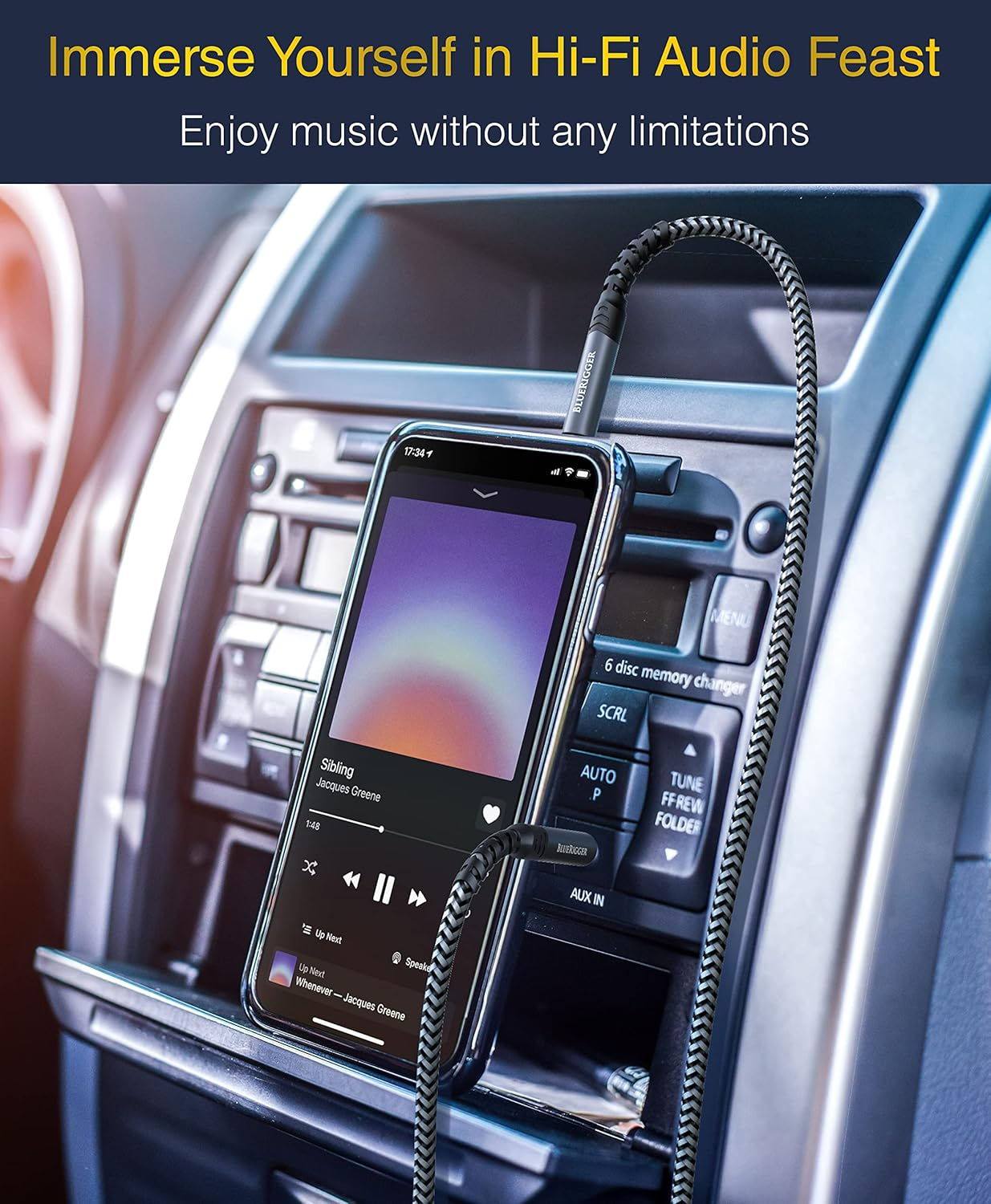 Bluerigger 3.5Mm Stereo Audio Cable (6FT, 2 Pack, 24K Gold Plated Jack, Auxiliary Cable, Male to Male, Hi-Fi Sound) &ndash; Aux Cord for Headphones, Home Car Stereo, Speaker, Amplifier, Phones, Tablets