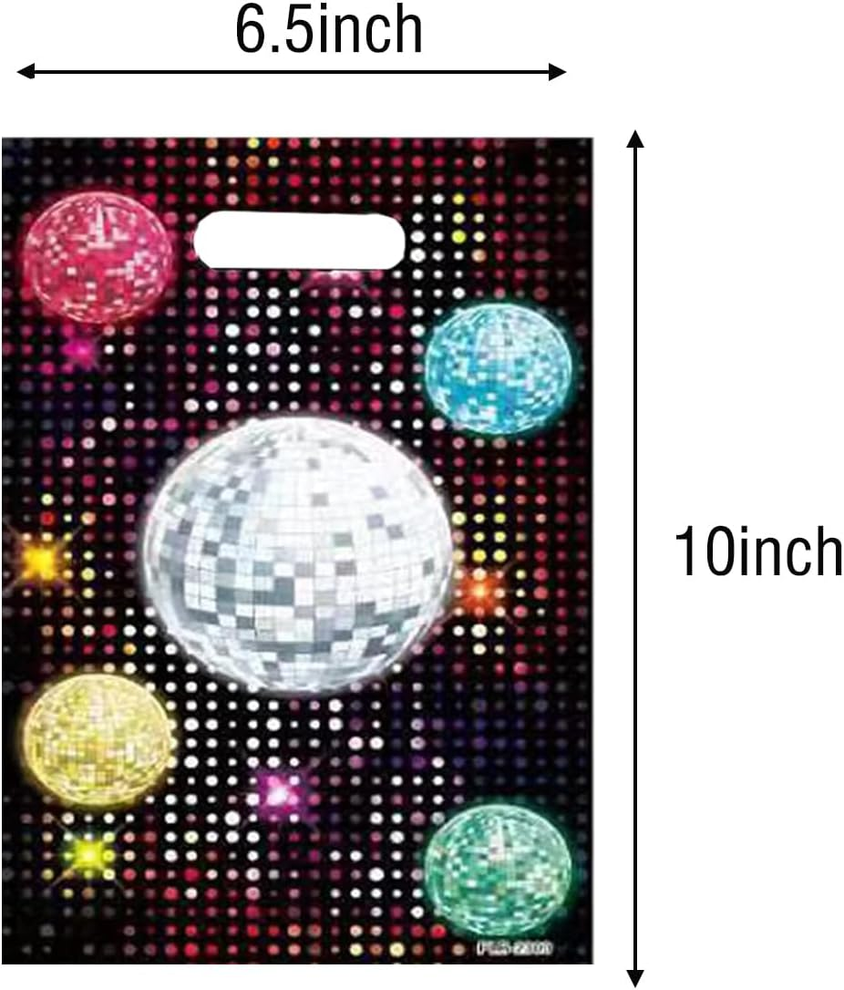 30PCS Disco Plastic Loot Gifts Bags Disco Ball Party Favor Bags Candy Treat Bags for Disco Dance Themed Birthday Party image number 2