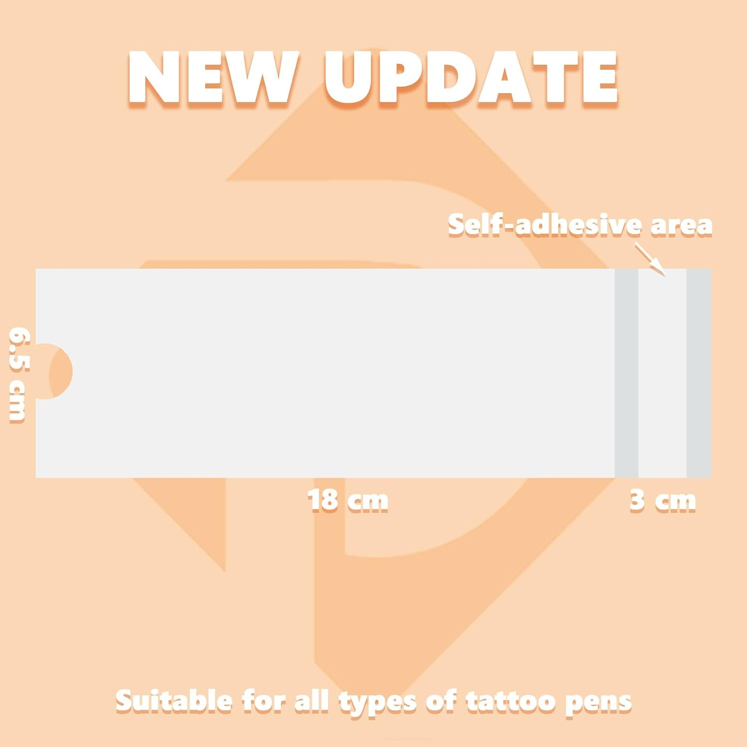 PEPAX Professional Large Tattoo Pen Bags Pack of 200 6.5 X 18 Cm White Tattoo Pen Machine Bag Disposable Tattoo Machine Covers image number 1