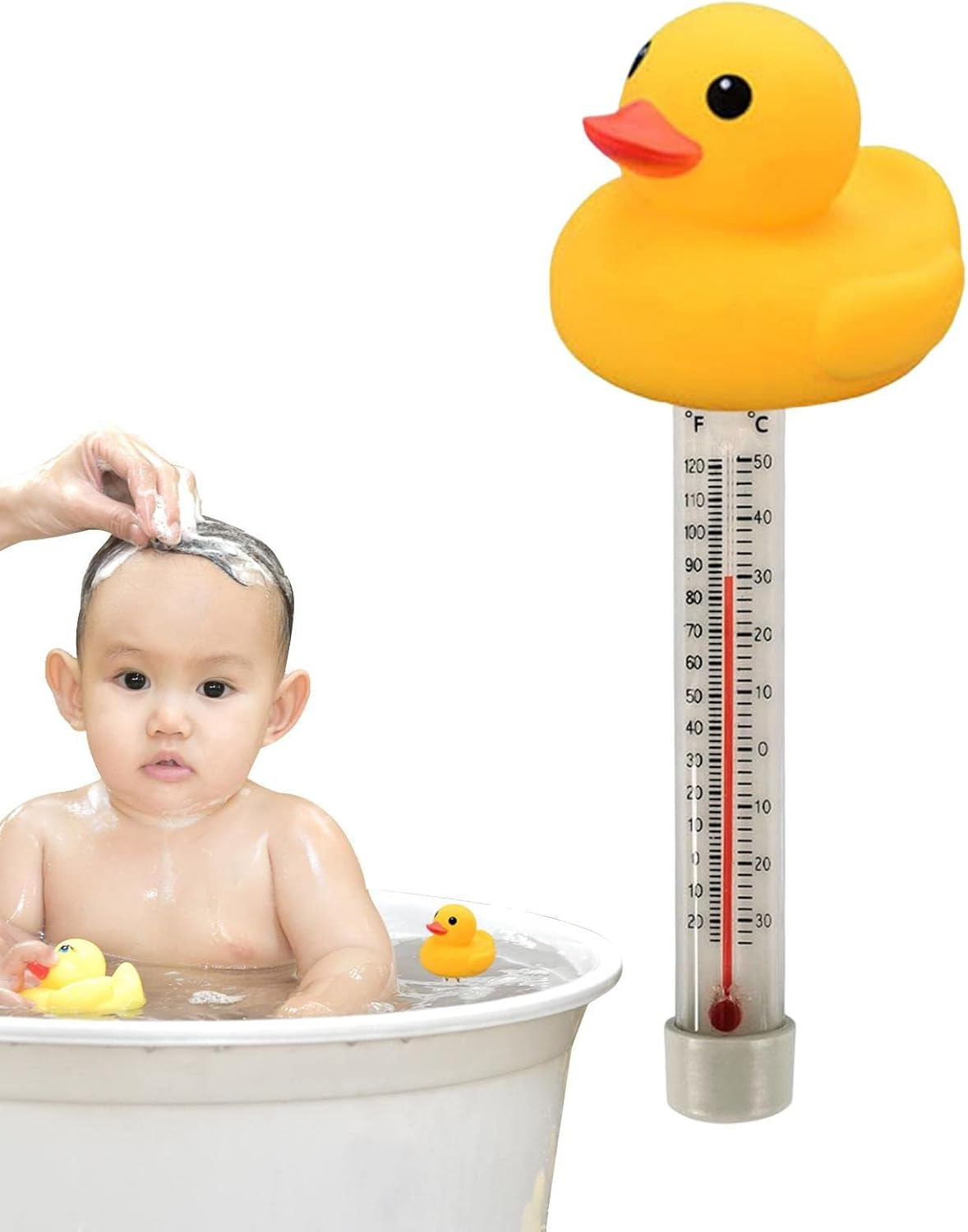 Swimming Pool Thermometer,Duck Water Thermometer | Shatter-Resistant Funny Pool Thermometer with Thin Rope for Public Pool Wynott