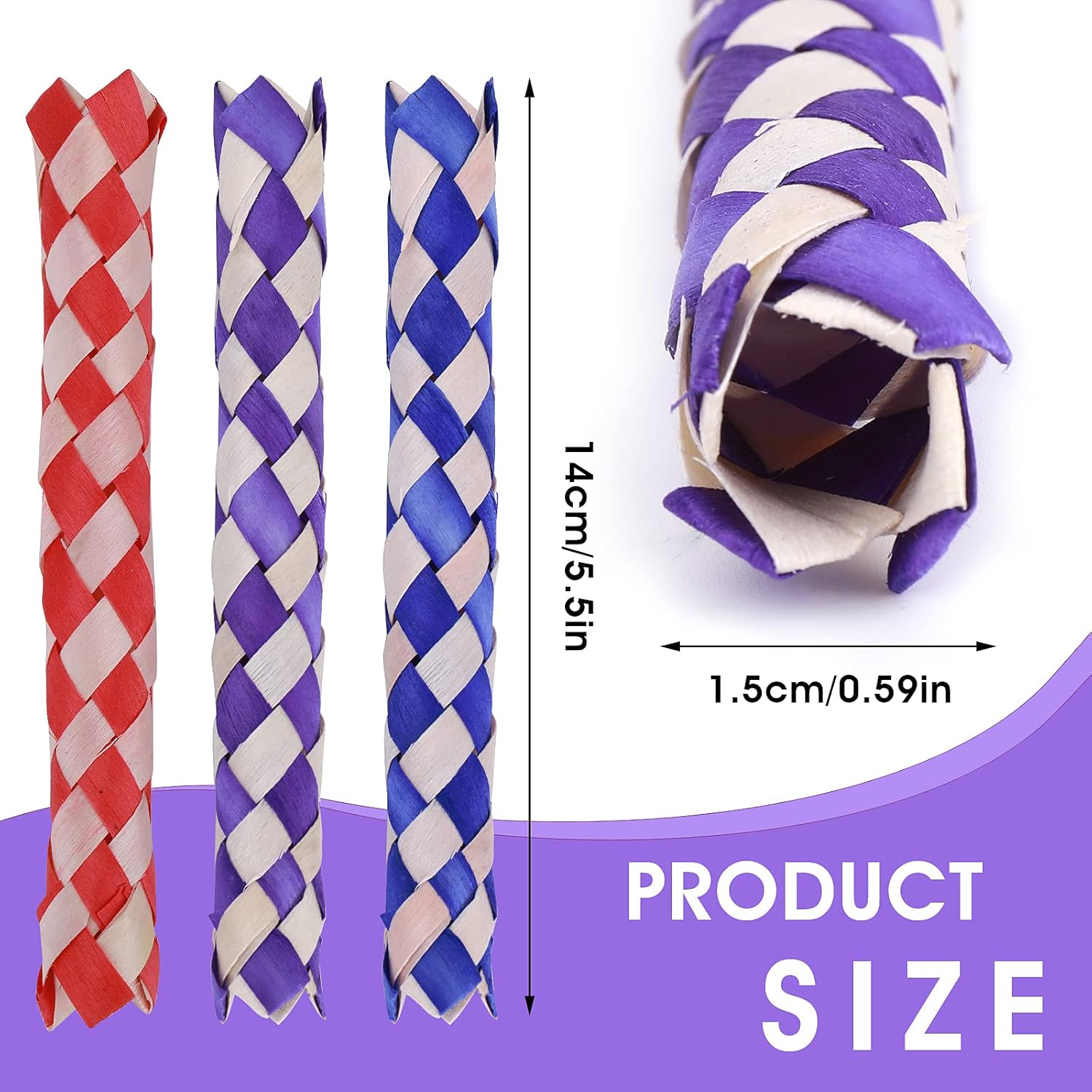 Prasacco 24 Pcs Chinese Finger Traps Classic Bamboo Finger Trap Cool Birthday Party Favors Goodie Bag Stuffers (4 Colors Random)