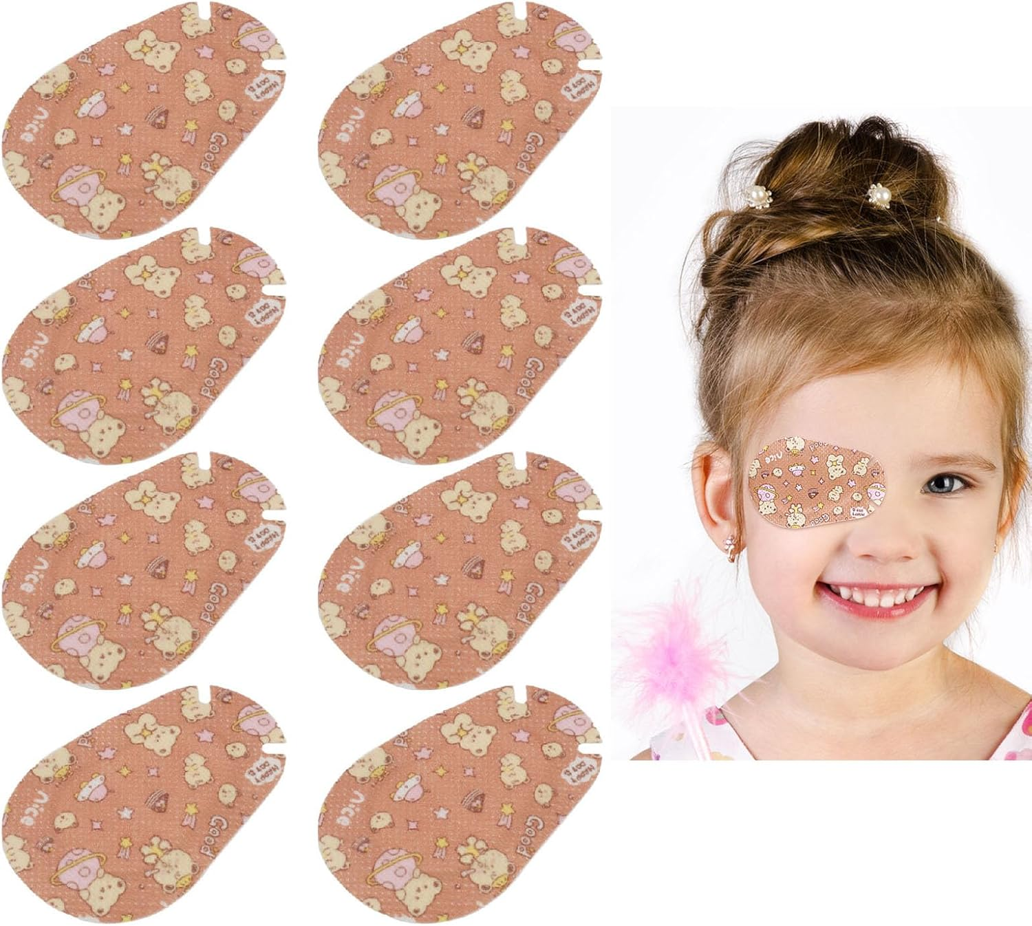 Kids Eye Patch Pad Super Thin Eye Recovery Skin-Friendly Cartoon Pattern Blocking Eye Patch Pad