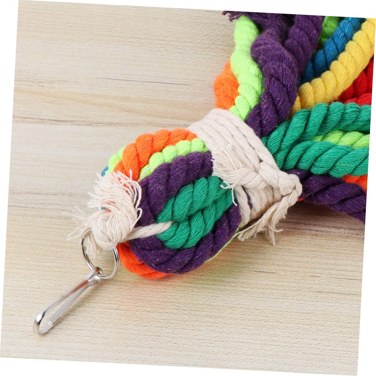 Angoily Bird Vent Toy Parrot Chewing Toy Cotton Rope String Parrot Toy Bird Gnawing Toy Random Color image number 6