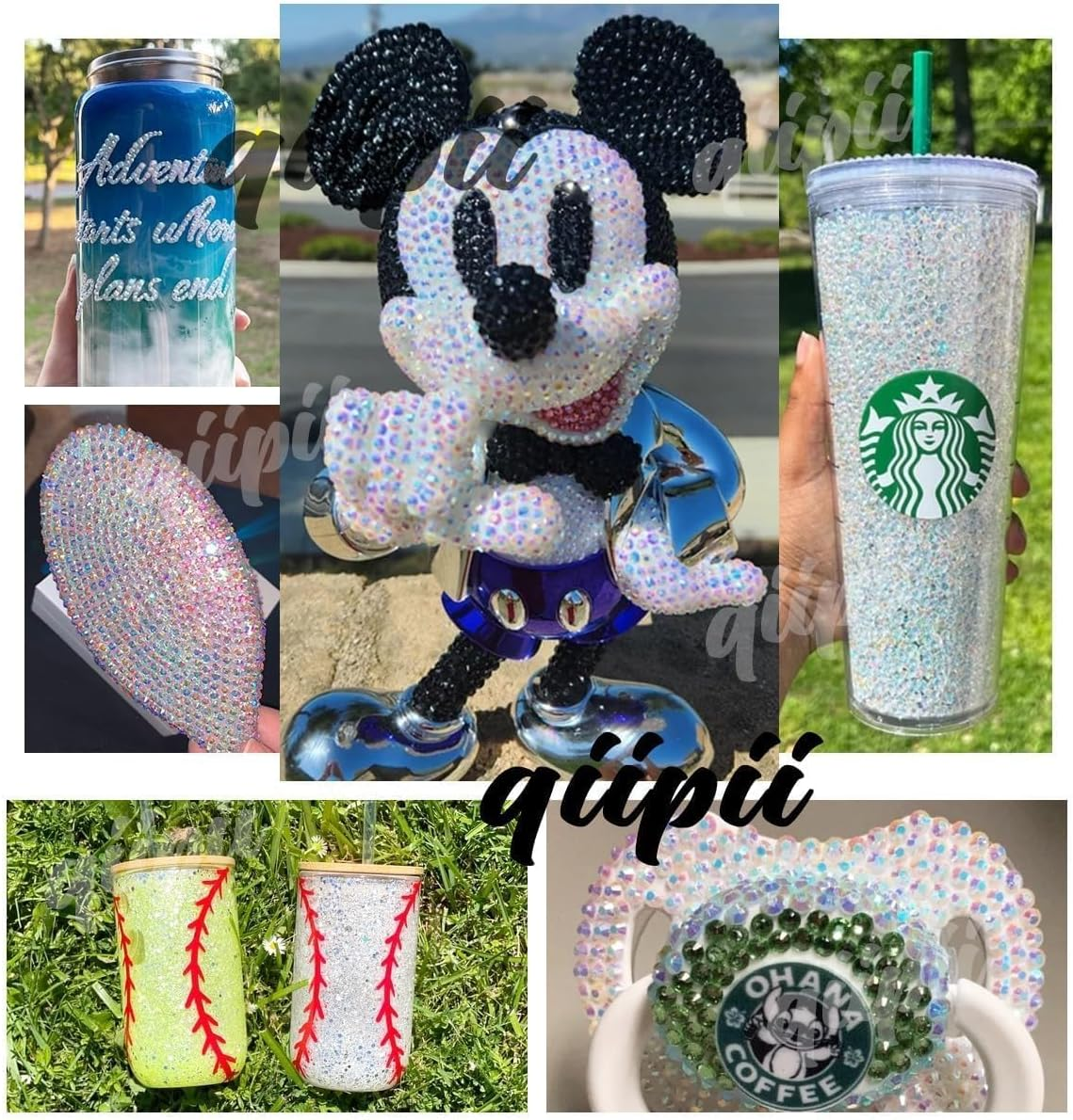 Qiipii Pure Black Resin Flatback Rhinestones for Crafting 2Mm 3Mm 4Mm 5Mm 6Mm Flatback Jelly Stones Solid Black Gems Diamonds for Face Eyes Makeup Tumblers Mugs Bottles DIY Crafts Clothes Shoes Phones - Blue image number 5