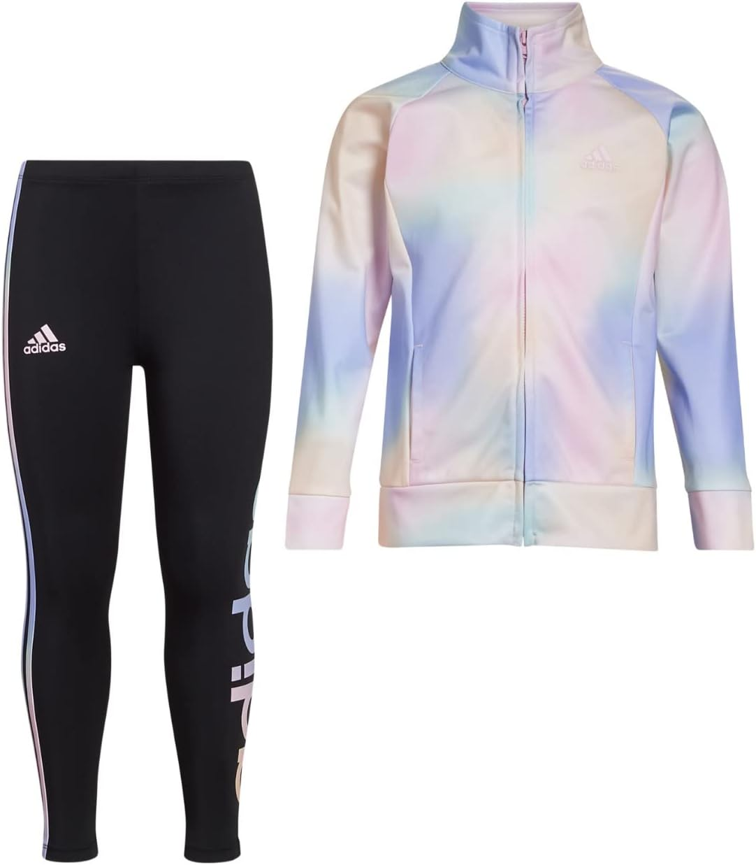 Adidas Girls Zip Front Classic Tricot Jacket and Joggers Set