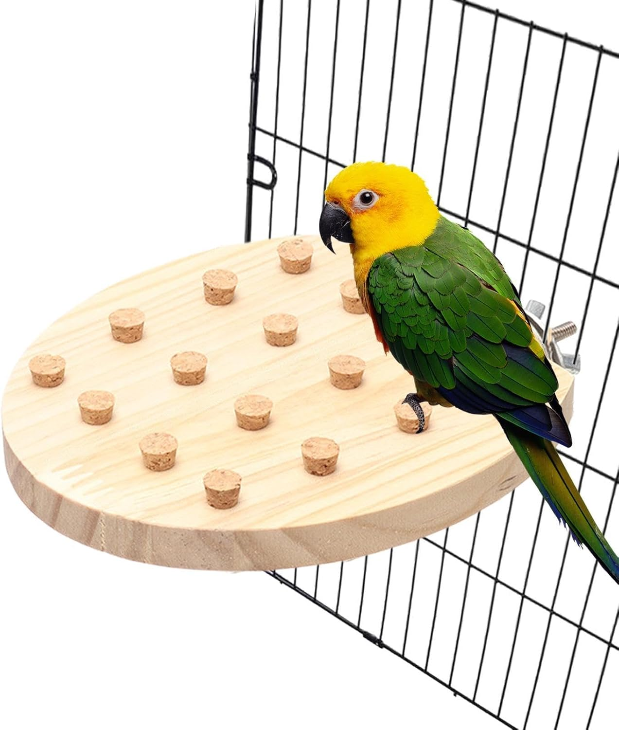 Parrot Toys for Large Birds | Chew Block Wear-Resistant Parrot Puzzle Toys - Compact Wooden Board Bird Playground for Anchovies Parakeets - Rectangular Large image number 2