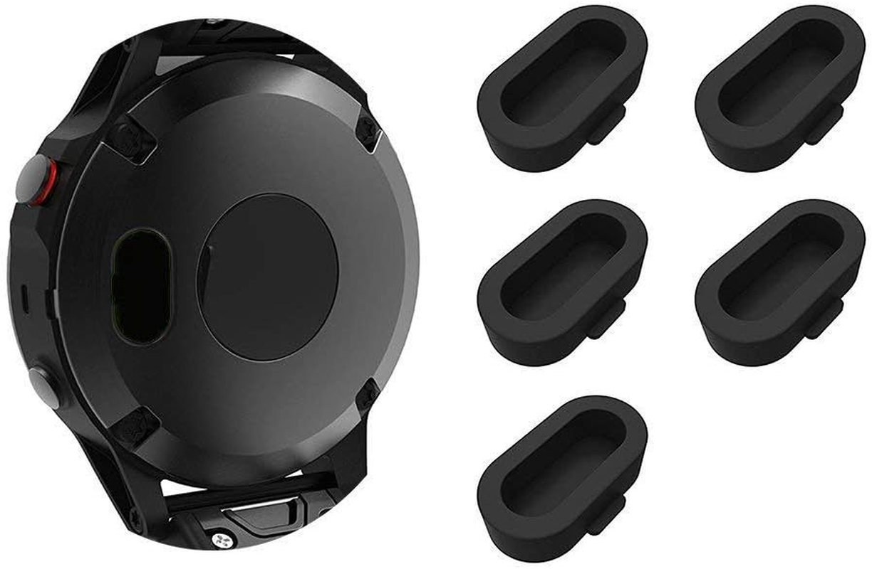 AWINNER Fenix 5/5S/5X/Plus/Forerunner 935 Dust Plug, Soft Silicone Charger Port Protector anti Dust Plugs Caps for Garmin Fenix 5/5S/5X/Forerunner 935 Watch (5-Black) image number 3