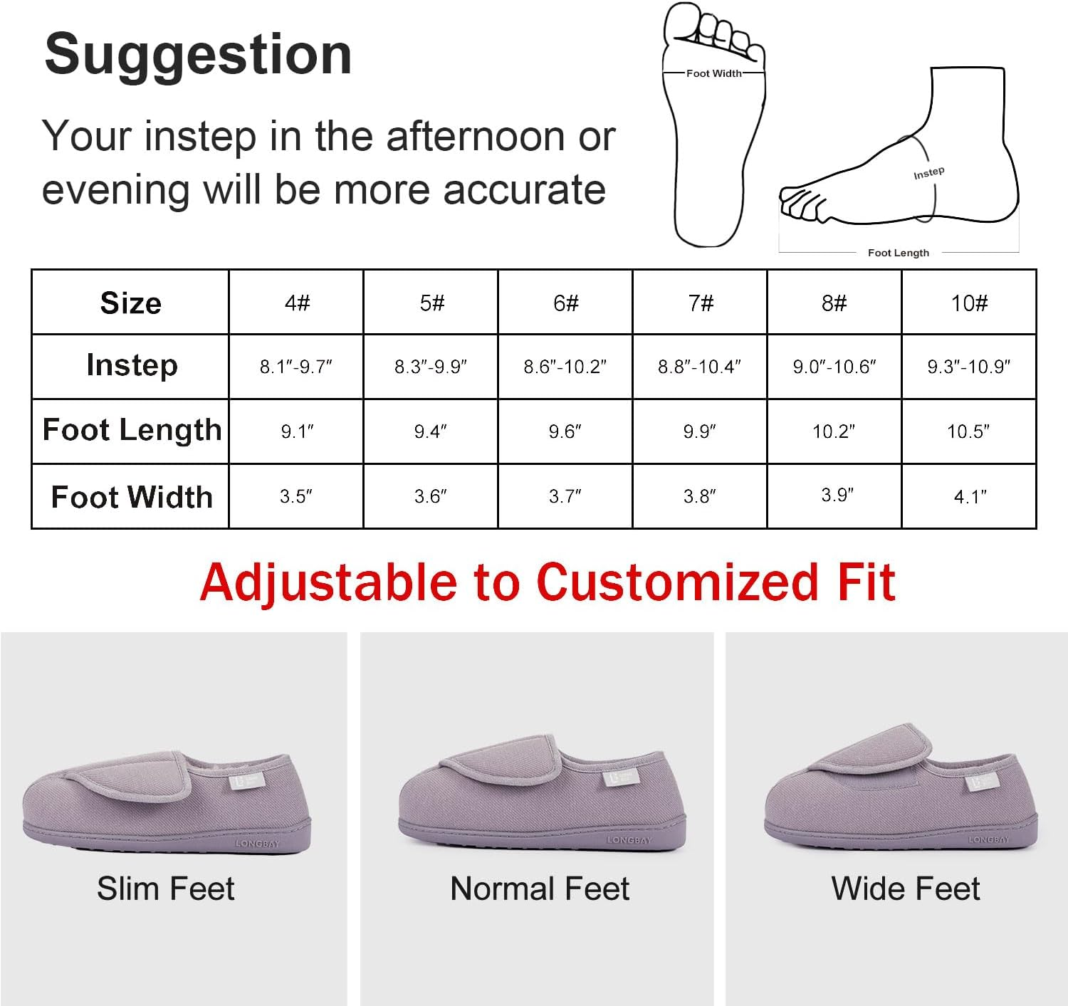 Longbay Women'S Furry Memory Foam Diabetic Slippers Comfy Cozy Arthritis Edema House Shoes image number 2