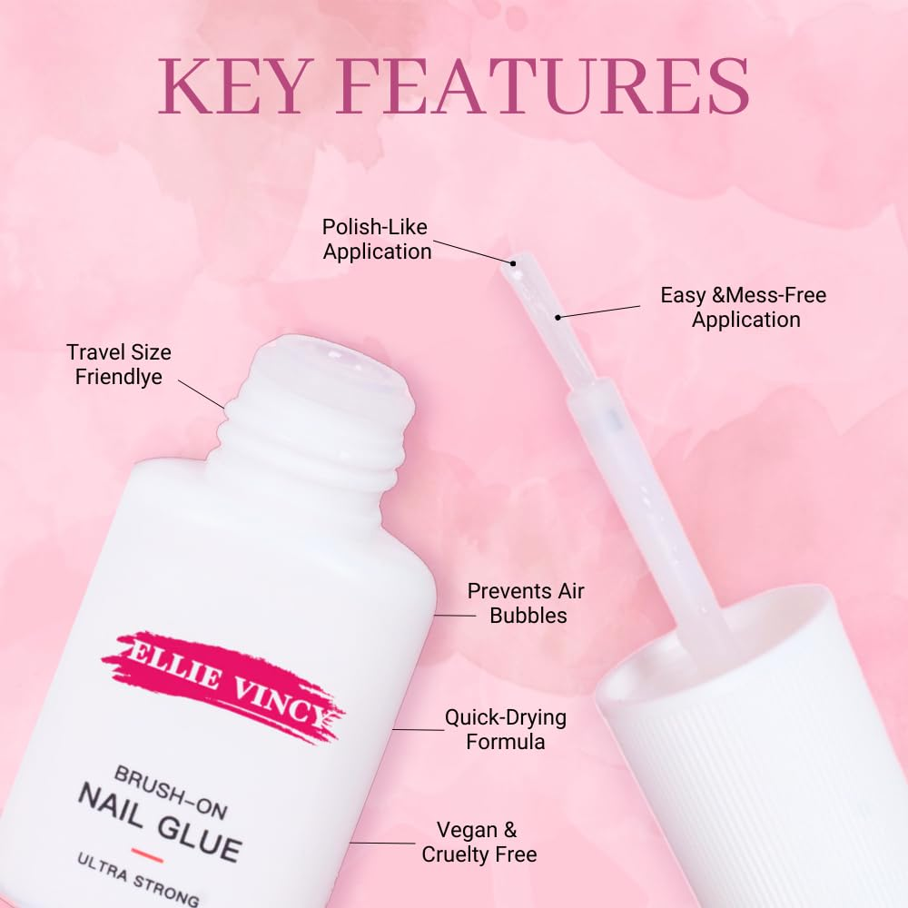 Super Strong Brush-On Glue for Nail Tips, Acrylic & Press-On Nails (7Ml / 0.24 Fl.Oz) &ndash; Long-Lasting & Fast-Drying Adhesive image number 1