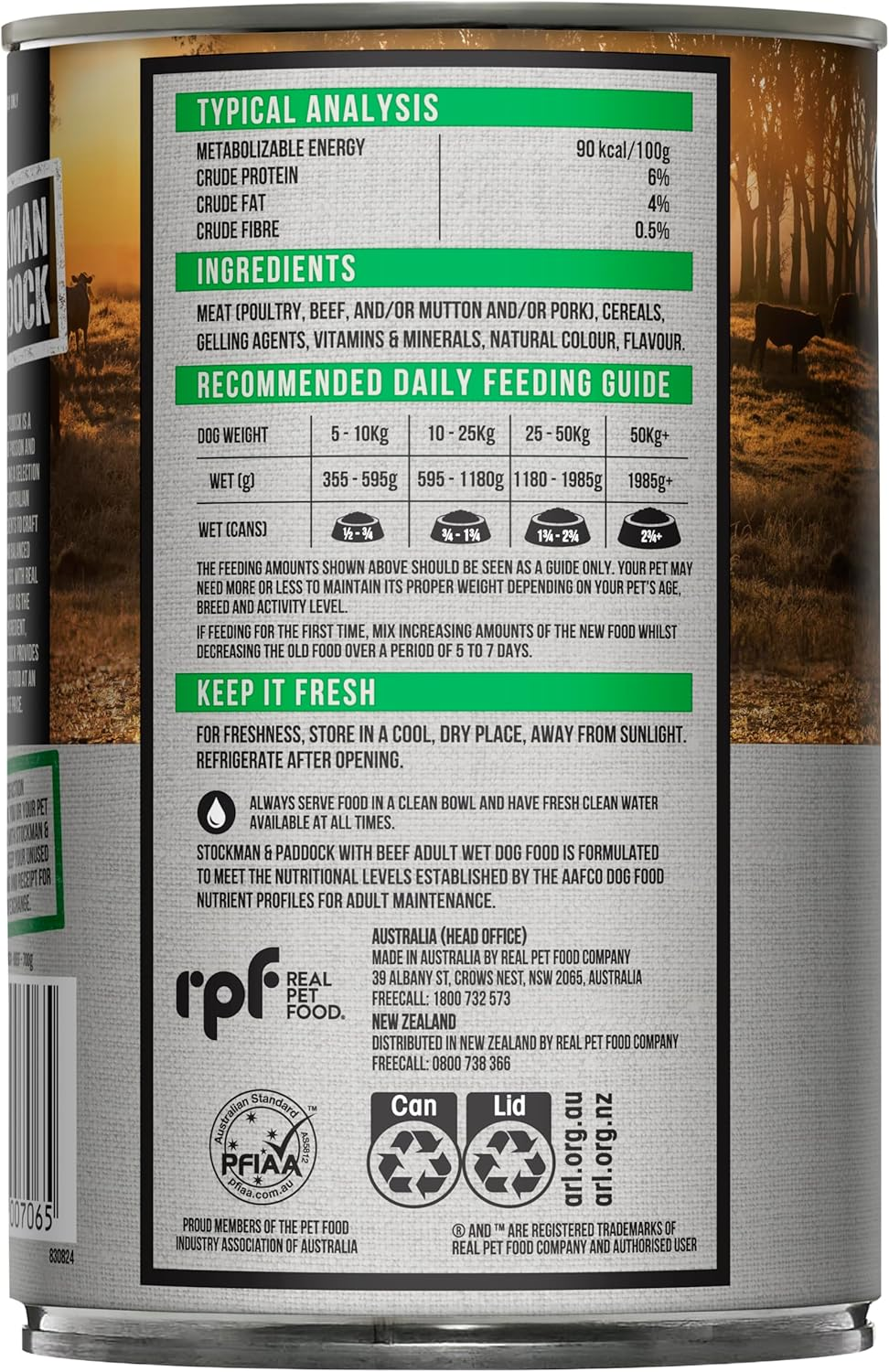 Stockman & Paddock Adult Wet Dog Food, Beef 12X700G - Real Australian Meat for Complete Nutrition, a Hearty Meal Dogs Love image number 1