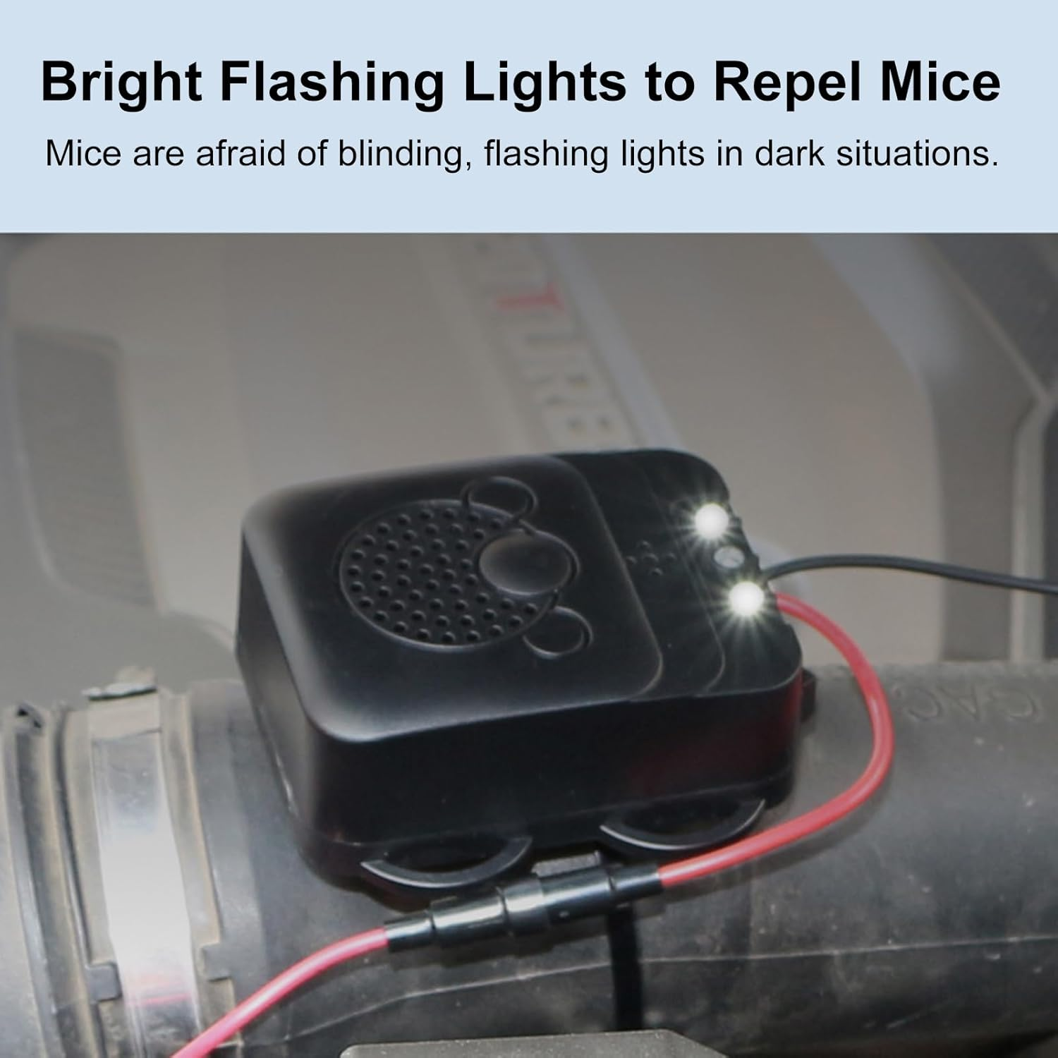 Rodent Repellent, Car Mouse Repeller, Electronic Car Mouse Repeller, Over-Voltage Protection High Temperature Resistant Flame Retardant Pest Repeller Mice Repellent Easy Black image number 2