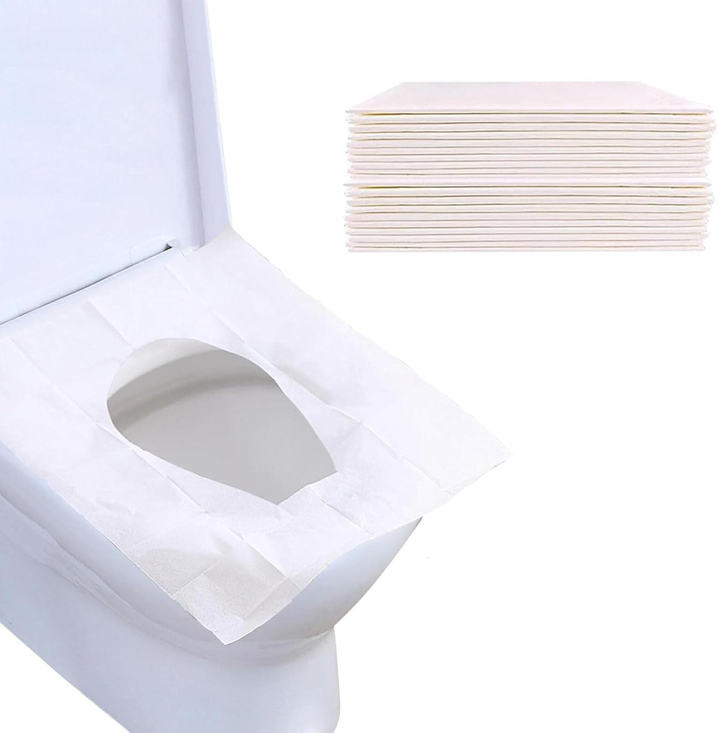 Disposable Toilet Seat Cover, Flushable, 8 Packs Set of Total 60 Sheets, Portable Toilet Seat Covers for Adults - Travel Accessories for Public Restrooms, Airplane, Camping image number 4
