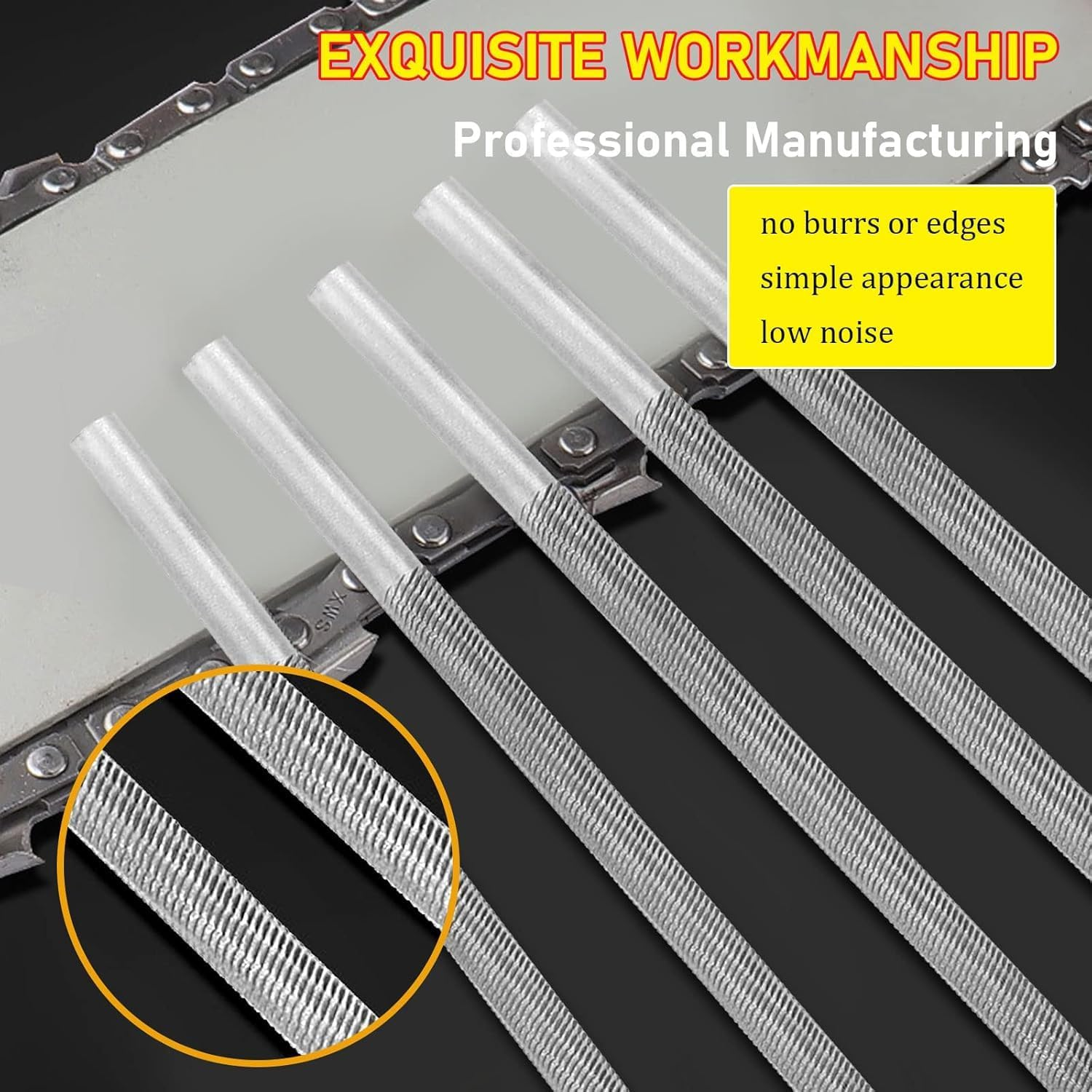 6Pcs 7/32"Chainsaw File,Round Chainsaw Chain Sharpening File,Chain Saw Hand Files for Chainsaw Types,Chainsaw Chain Sharpening Tools,Manual Chainsaw Sharpener,Double Cut Chainsaw Blade Files(Silvery)