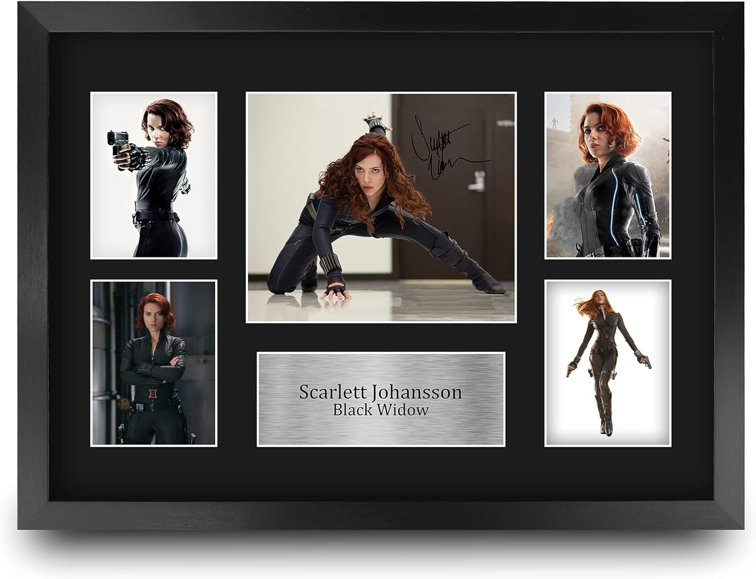 HWC Trading FR A3 Scarlett Johansson Black Widow Avengers Gifts Printed Signed Autograph Picture Display for Movie Memorabilia Fans - A3 Framed