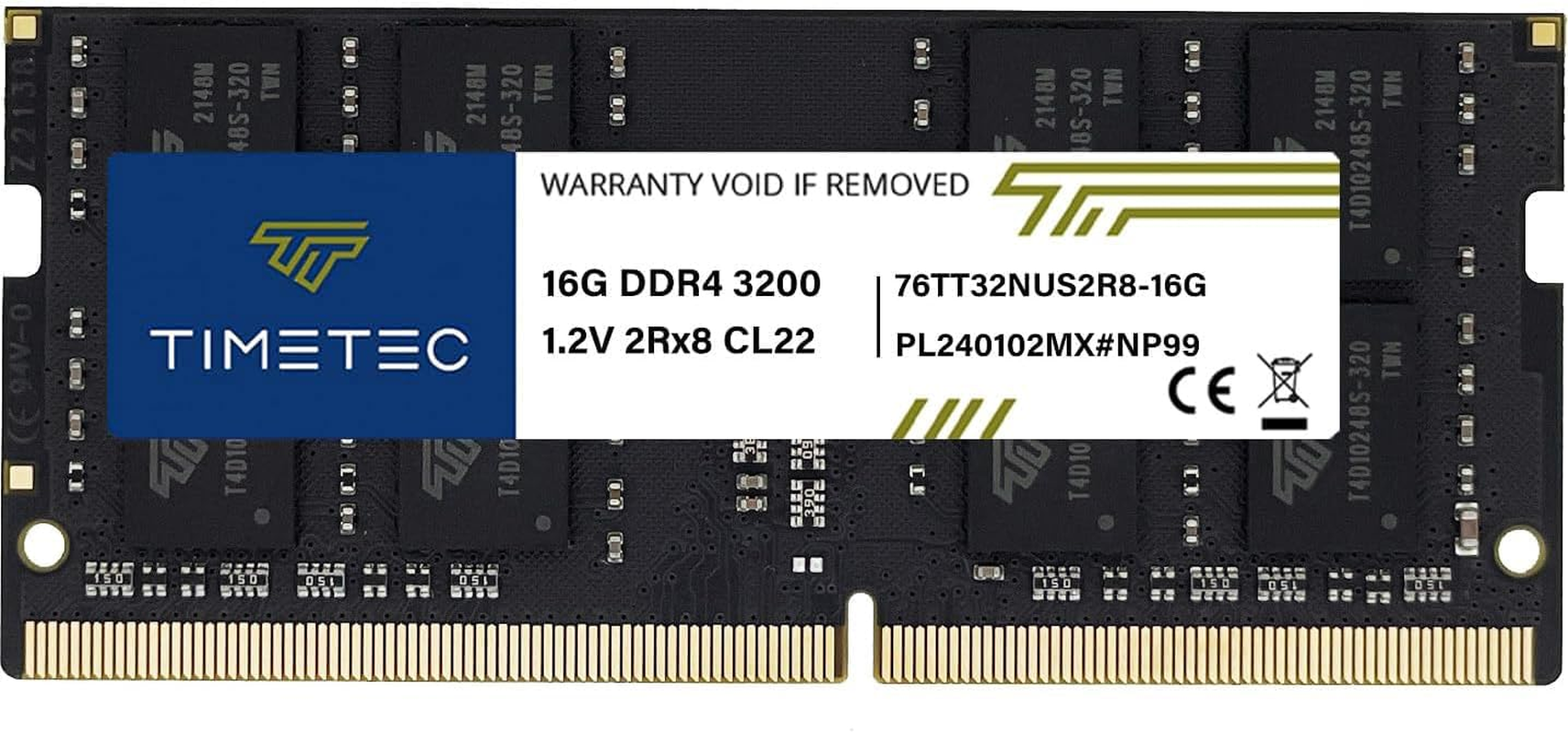 Timetec 16GB DDR4 3200Mhz PC4-25600 Non-Ecc Unbuffered 1.2V CL22 2Rx8 Dual Rank 260 Pin SODIMM Compatible with AMD and Intel Gaming Laptop Notebook PC Computer Memory RAM Module Upgrade (16GB) image number 2