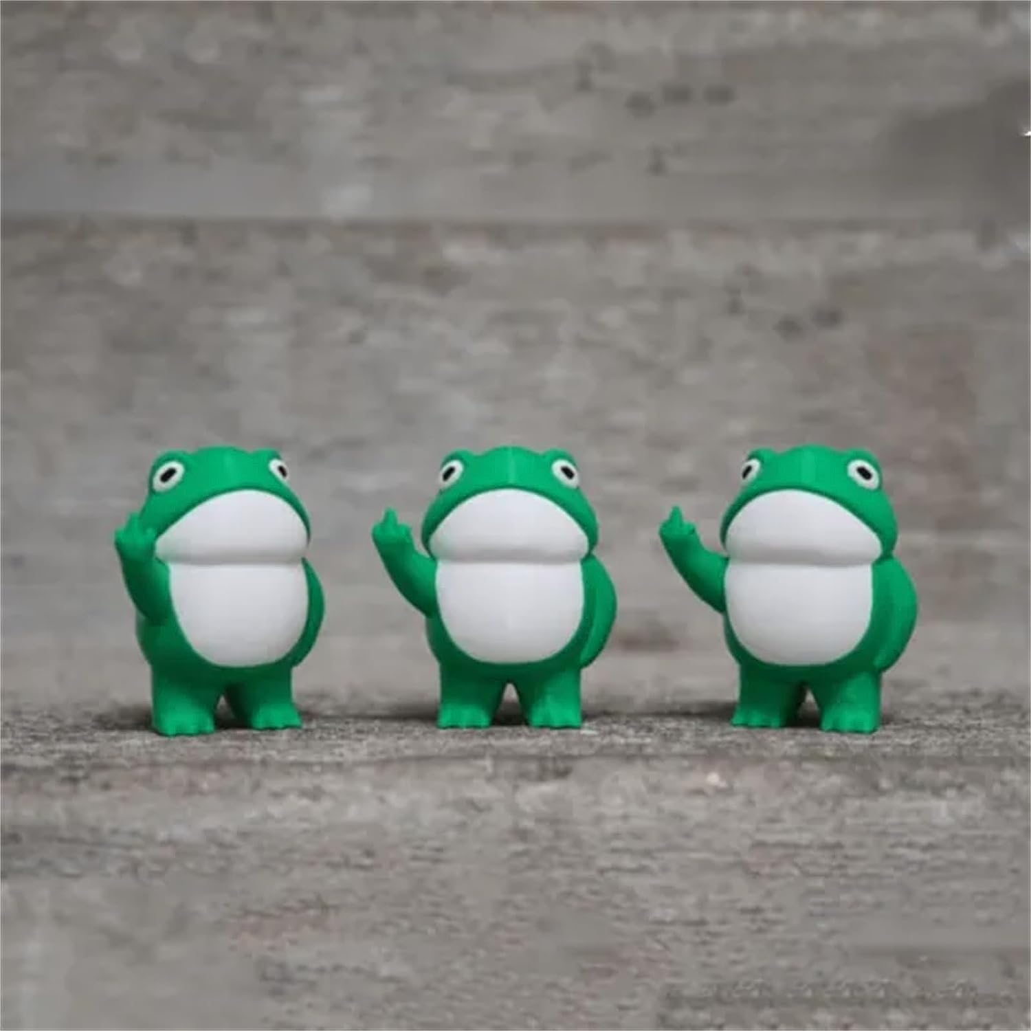 Jxueych Rebellious Frog Figurine, Garden Statue, 3.3 Inch Tall, Cute Mini for Fairy Garden Decor, Happy Outdoor Table Decoration - Frog image number 3