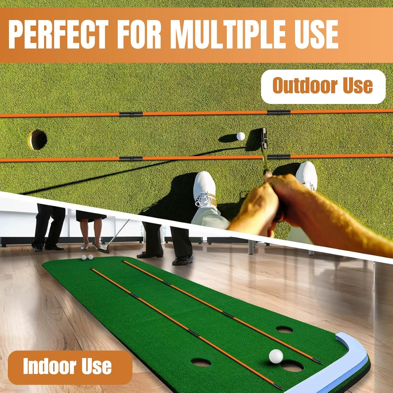 2 Pack Golf Alignment Sticks - Collapsible Golf Practice Rods for Aiming, Putting, Full Swing Trainer, Posture Corrector with Clear Tube Case, Golf Training Equipment image number 4