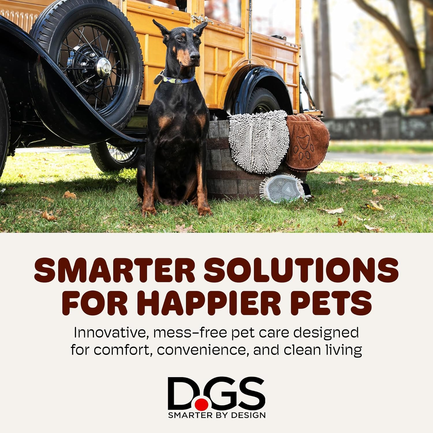 The Original Dirty Dog Shammy Ultra Absorbent Microfiber Quick Drying Towel with Hand Pockets for Wet Dog Handling and Grip Is Perfect for Bath, Rain, Beach image number 3