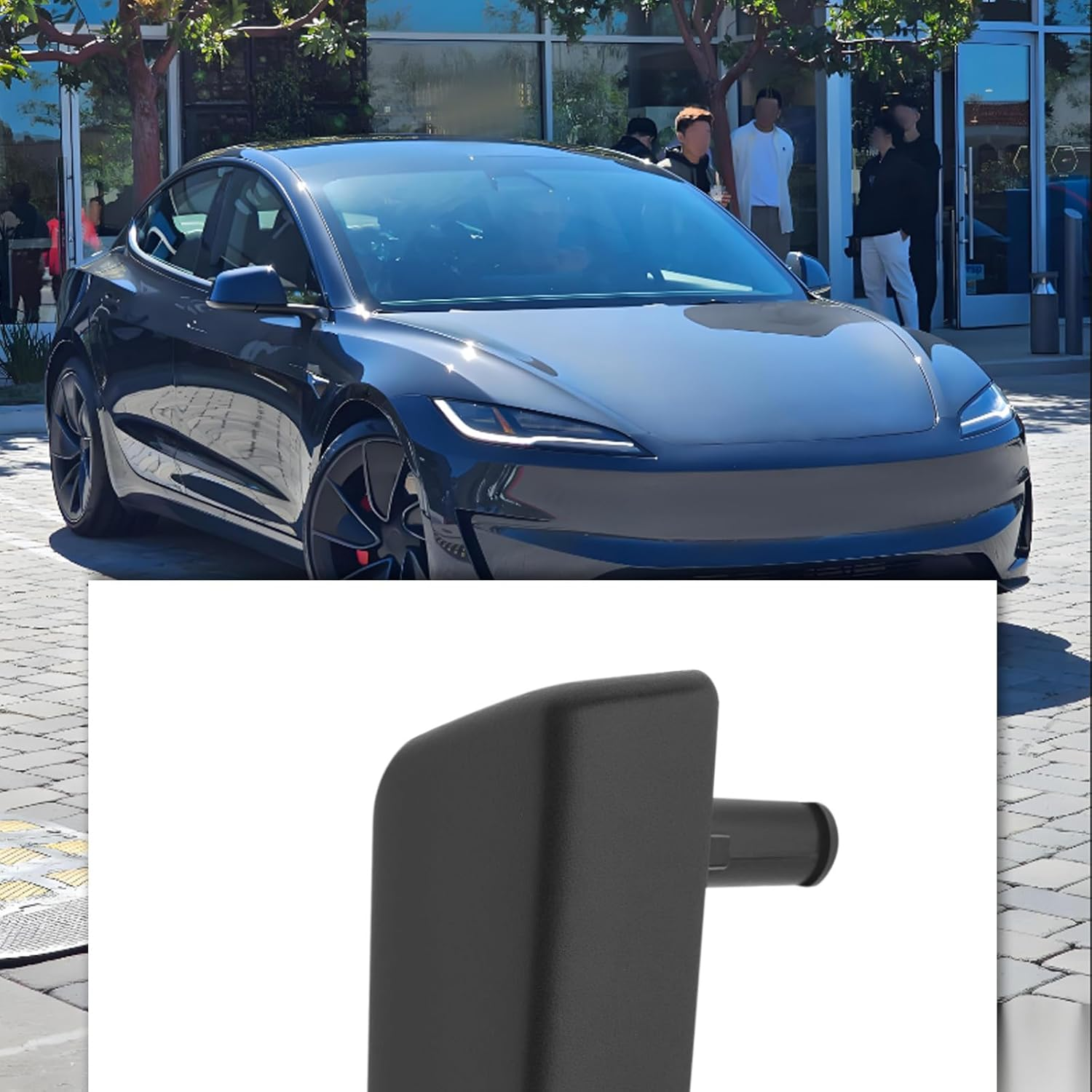 Ecsing 1Pc Seat Recliner Adjustment Position Button, Compatible with Tesla Model 3 2017-2024, Left Seat, Black image number 6