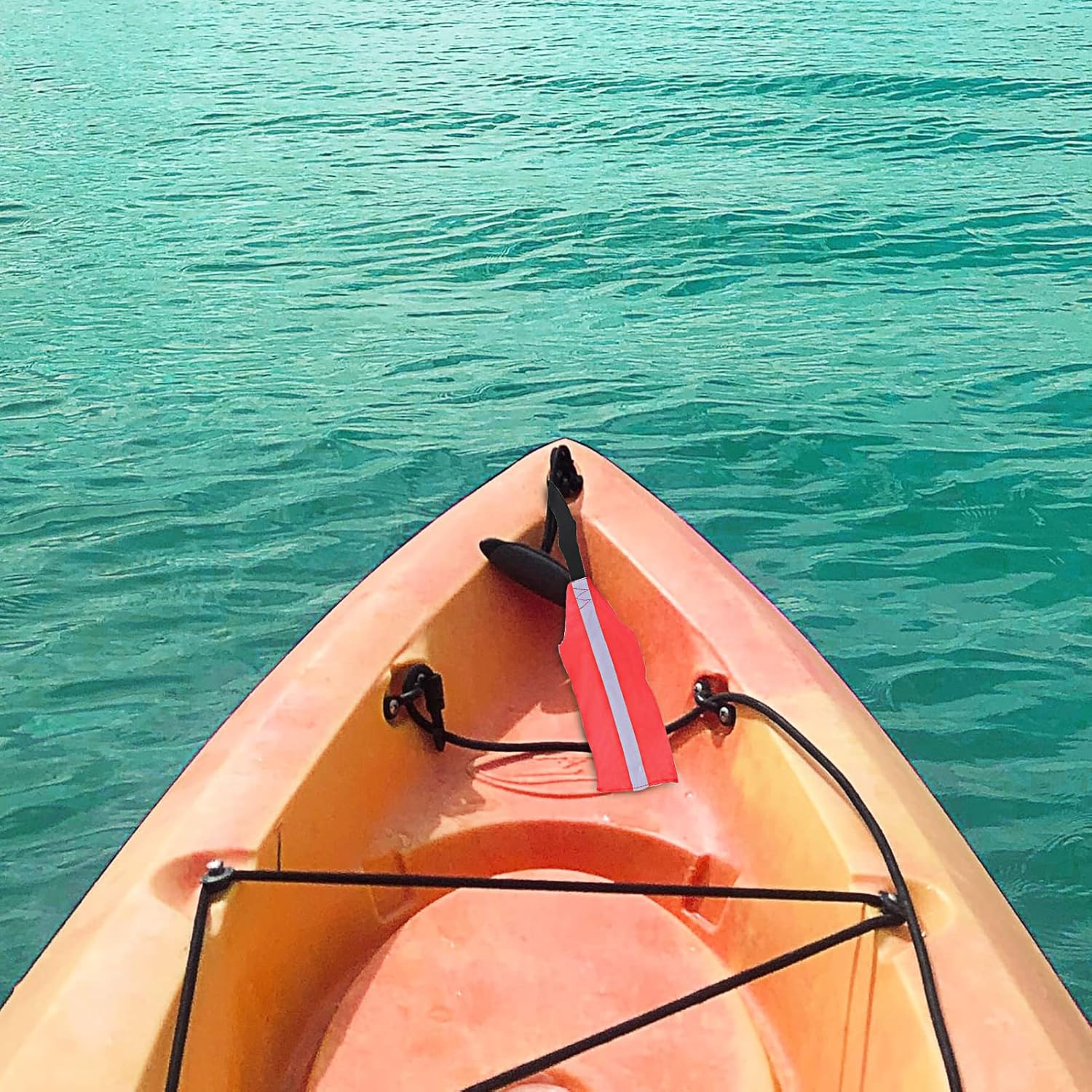 Safety Travel Flag for Kayak Canoe Safety Flag Kayak Trailer Flag Kayak Travel Flag Kayak Accessories Safety Flag Reflective Kayak Warning Flag Red Safety Flag for Kayak Sup Towing image number 4