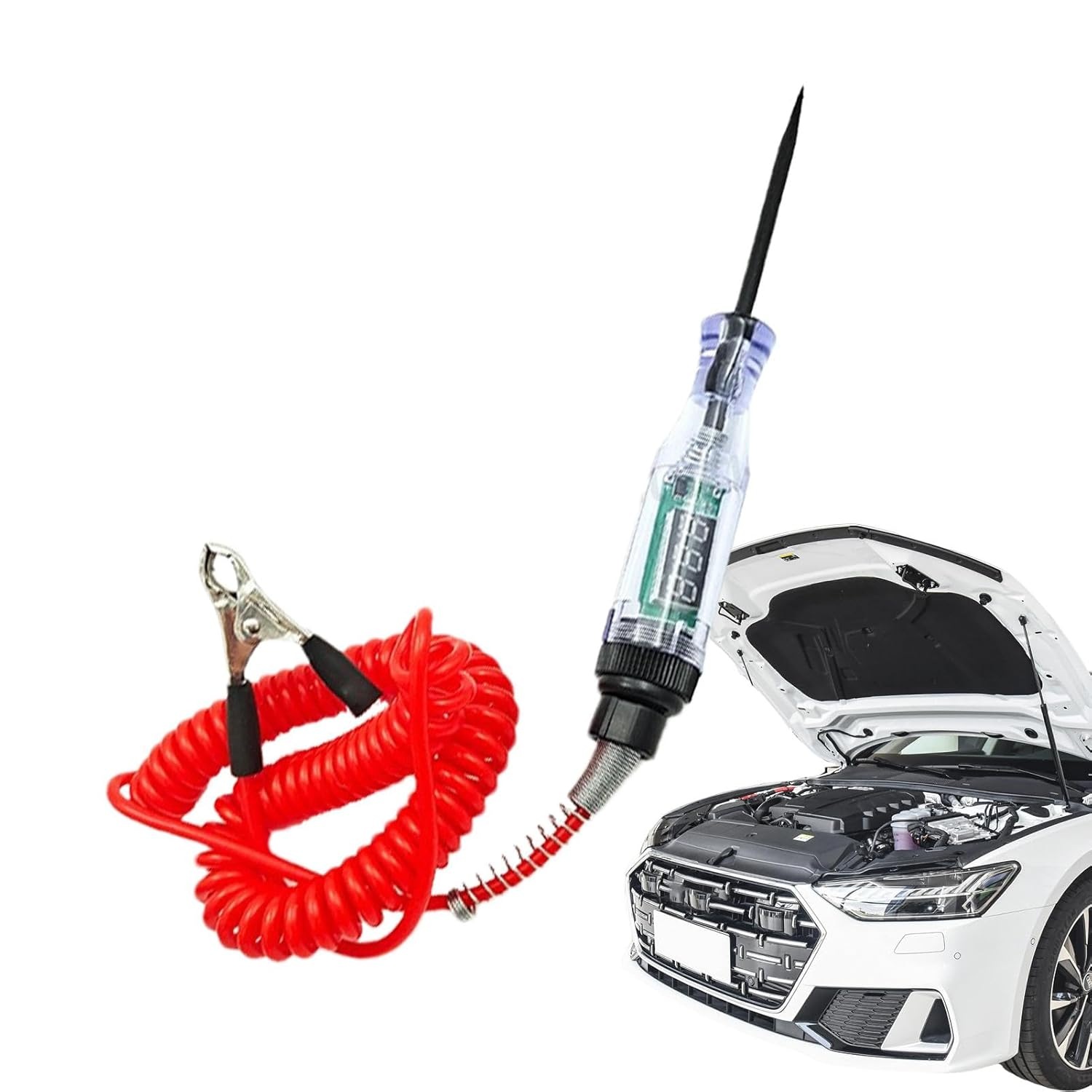 Automotive Test Light | Car Digital Electric Pen,Steel Probe and Alligator Clip, Car Voltage Circuit Tester for Car Vehicle Fuses and Battery Voltage